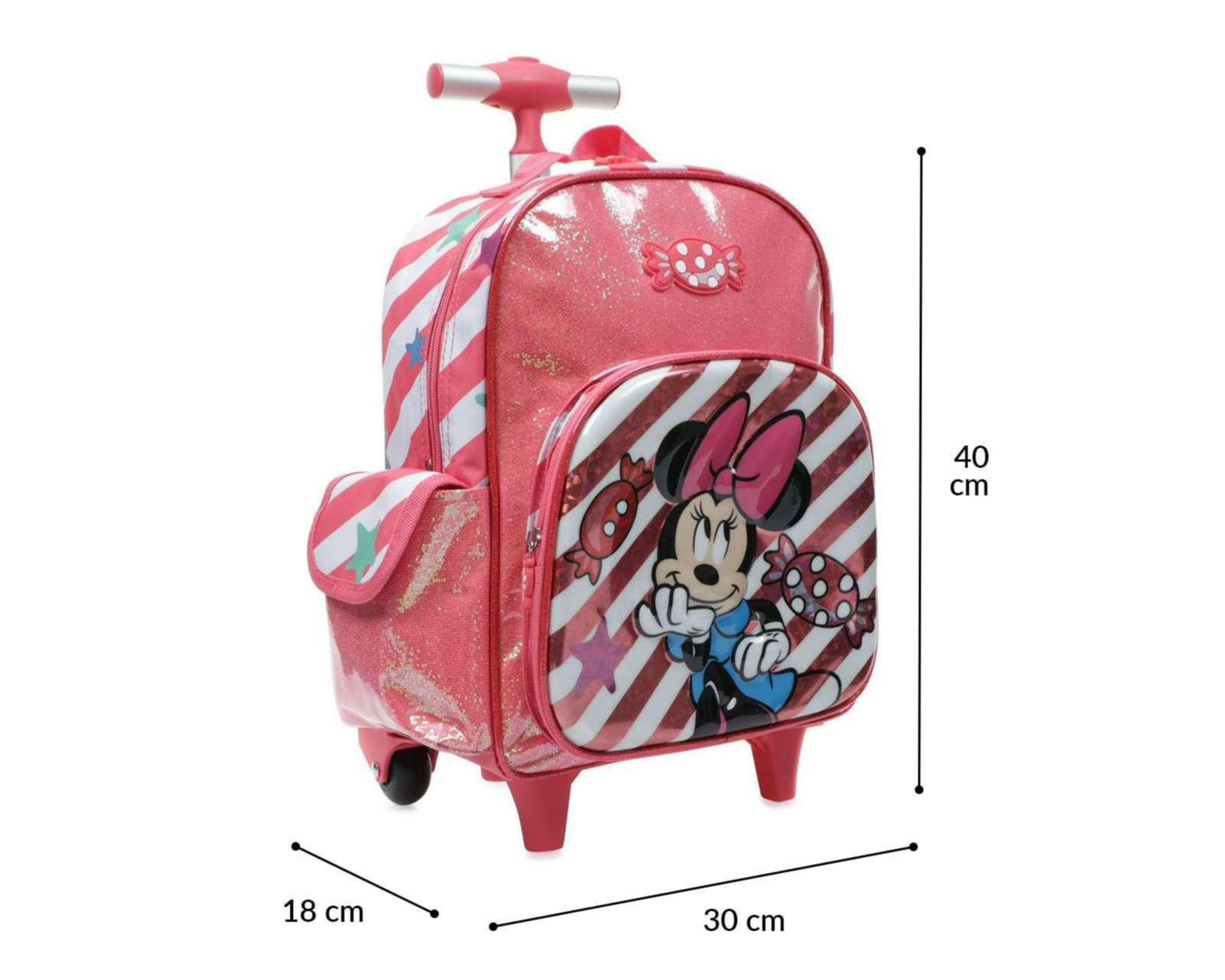 Foto 7 pulgar | Mochila con Ruedas Disney Rosa