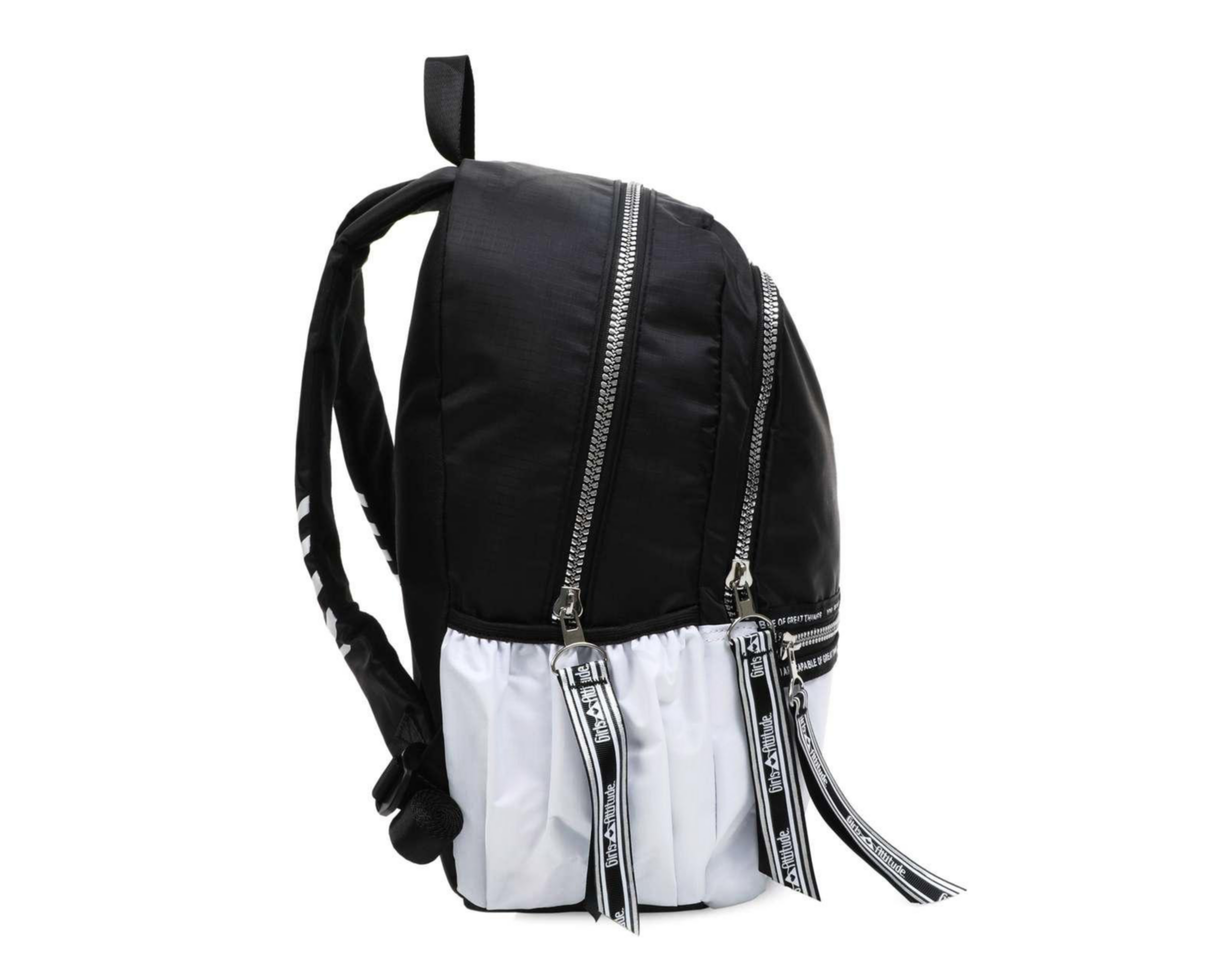 Foto 4 pulgar | Mochila Girls Attitude Negra/Blanca