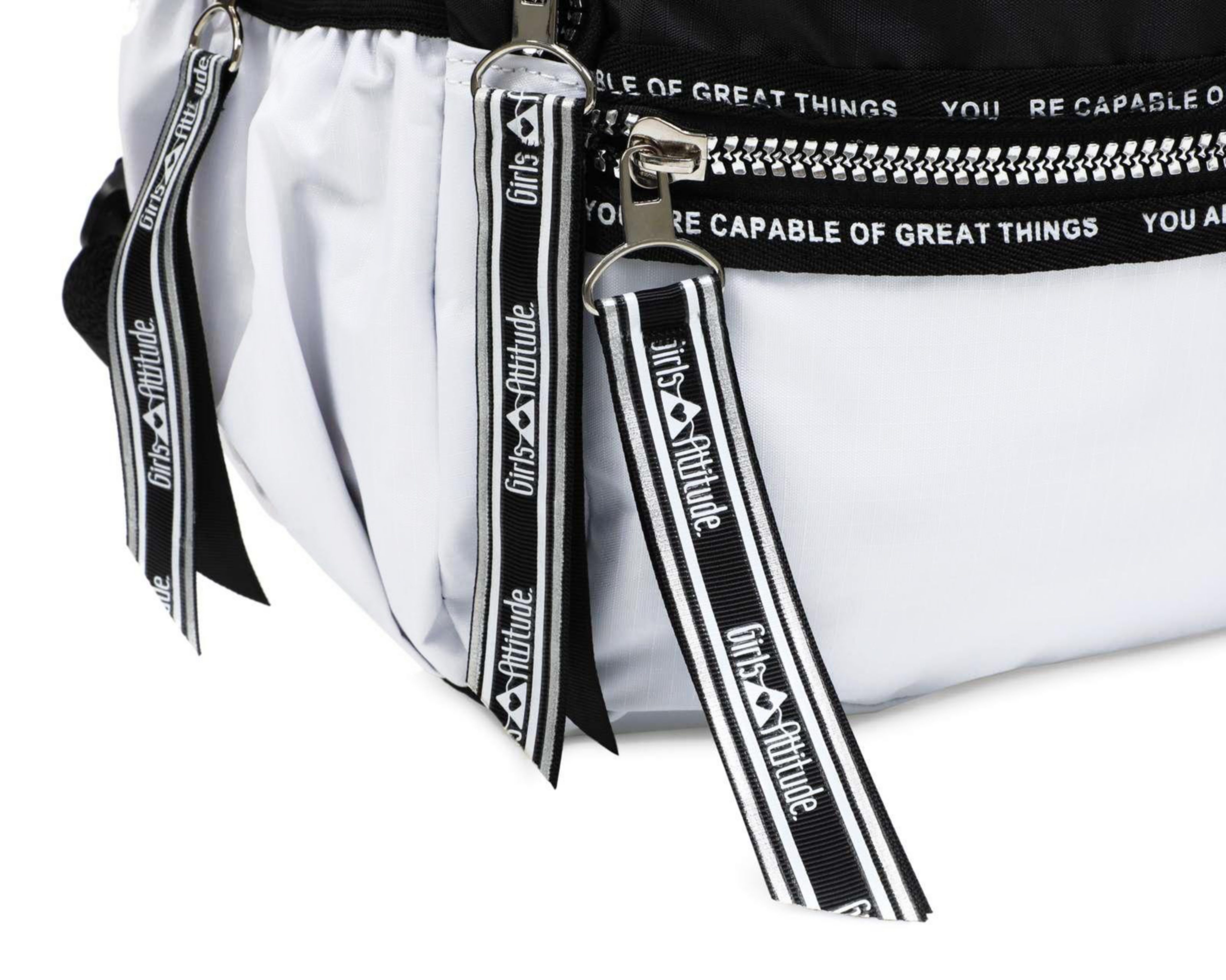 Foto 5 pulgar | Mochila Girls Attitude Negra/Blanca