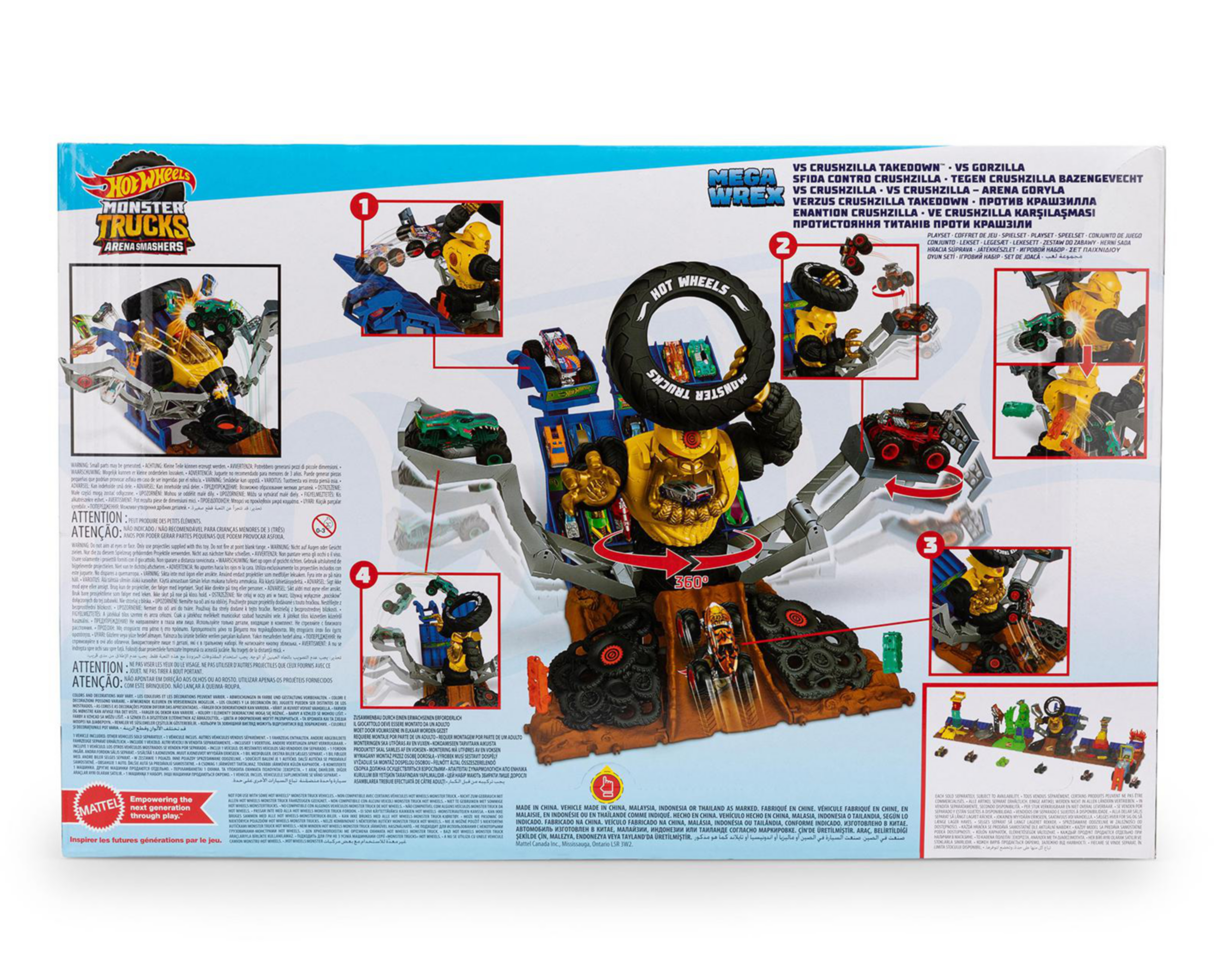 Foto 8 pulgar | Pista Hot Wheels Monster Trucks Mega Wrex vs Gorzilla