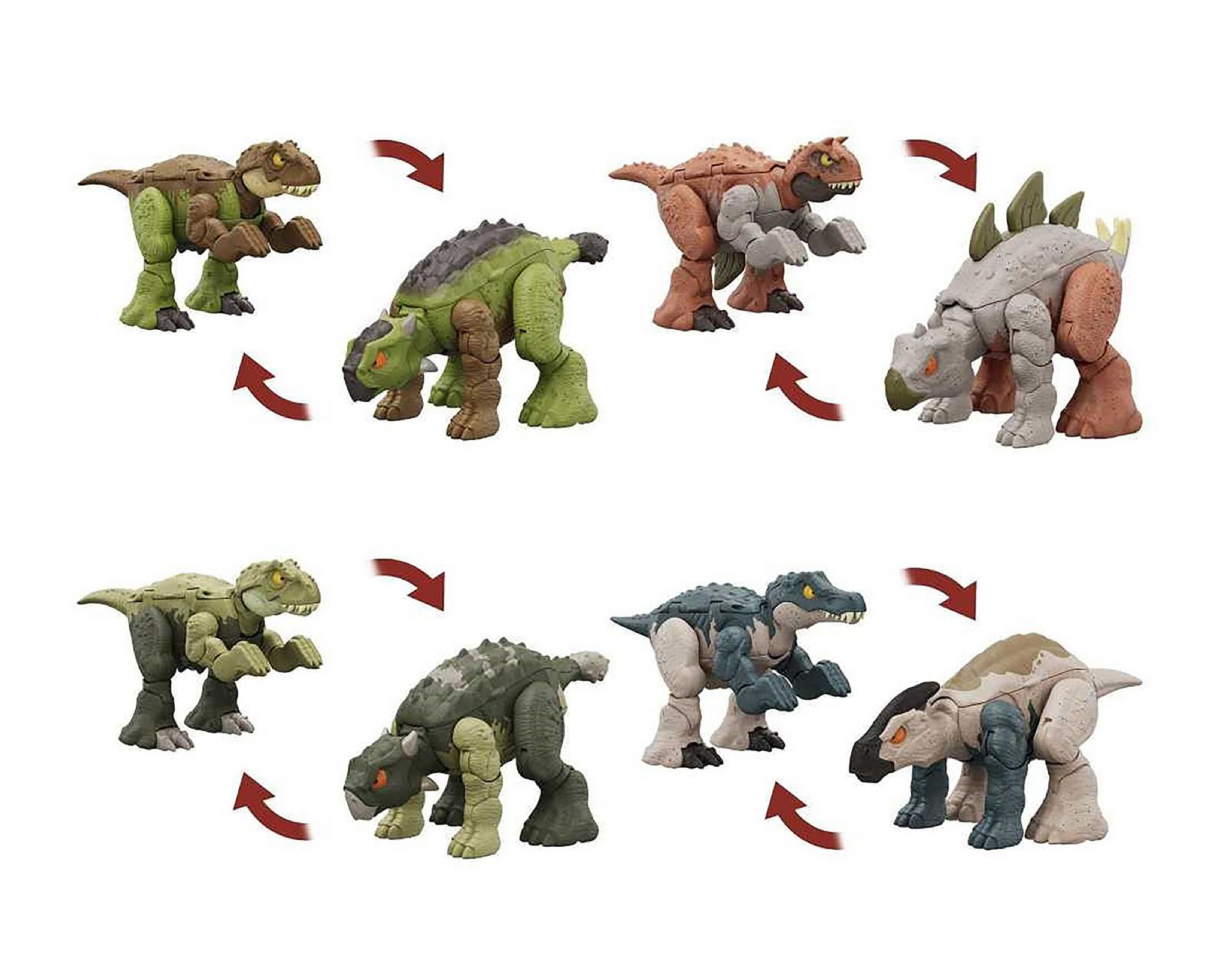 Foto 6 pulgar | Tyrannosaurus Rex & Ankylosaurus Jurassic World Fierce Changers