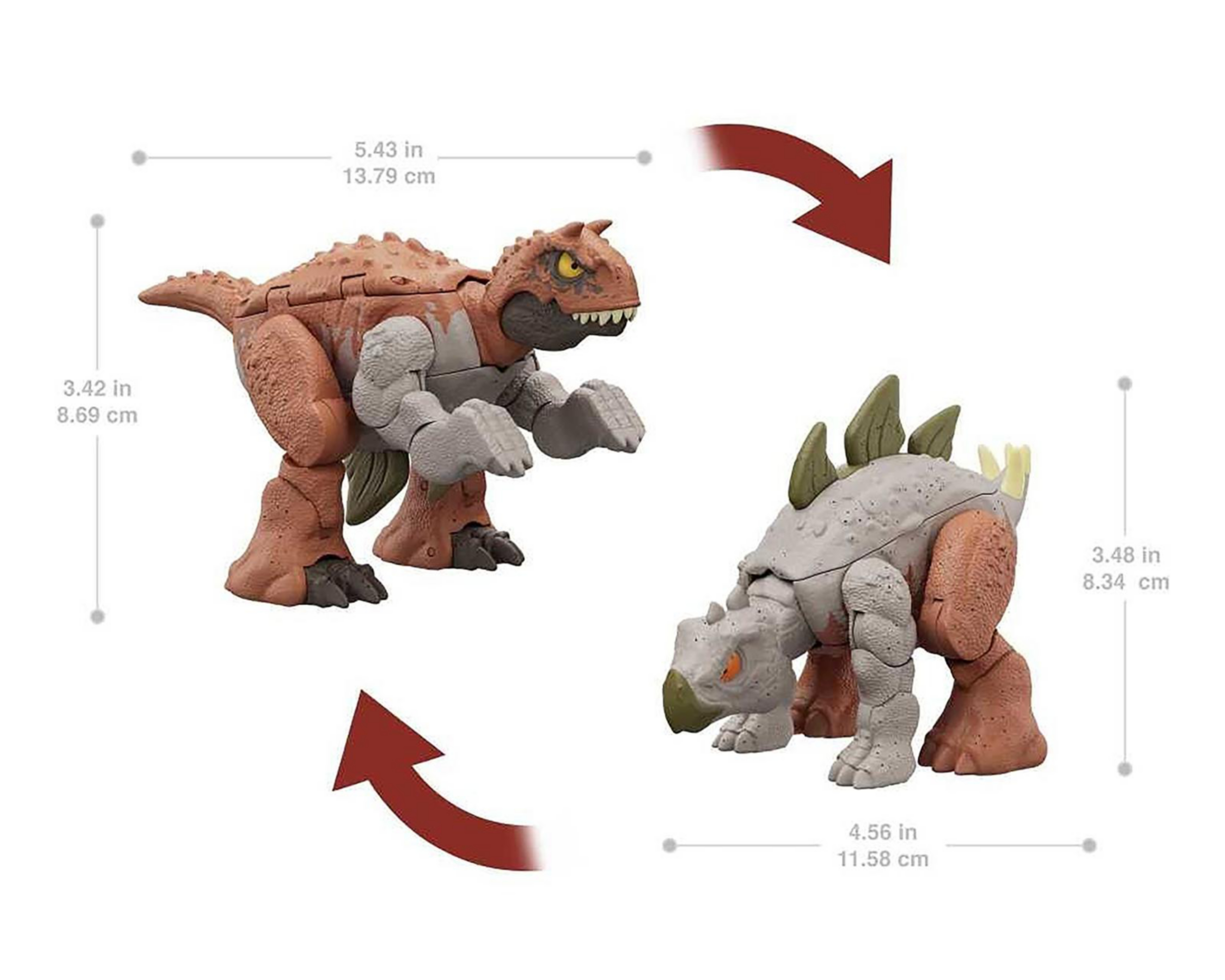 Foto 8 pulgar | Tyrannosaurus Rex & Ankylosaurus Jurassic World Fierce Changers