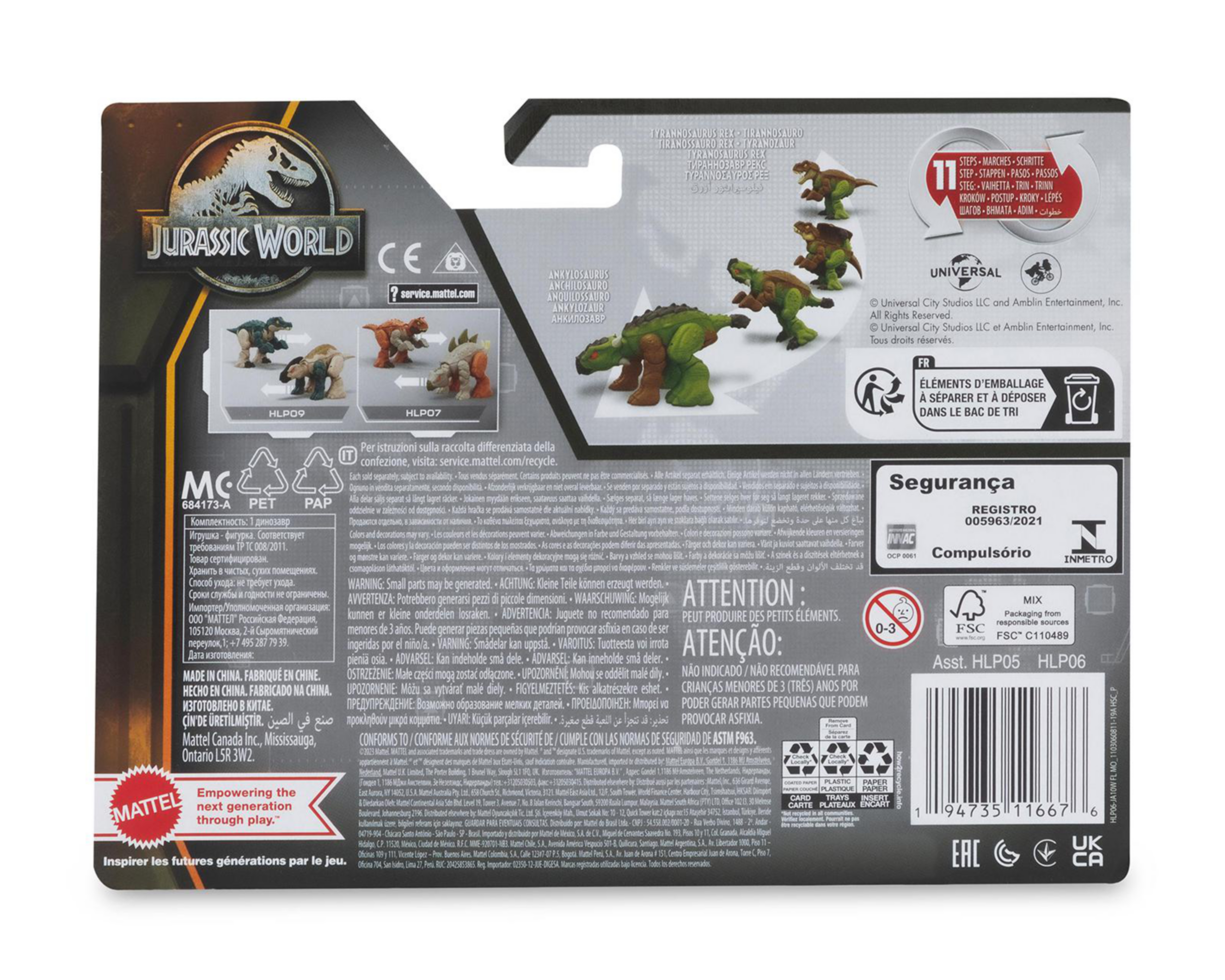 Foto 9 | Tyrannosaurus Rex & Ankylosaurus Jurassic World Fierce Changers