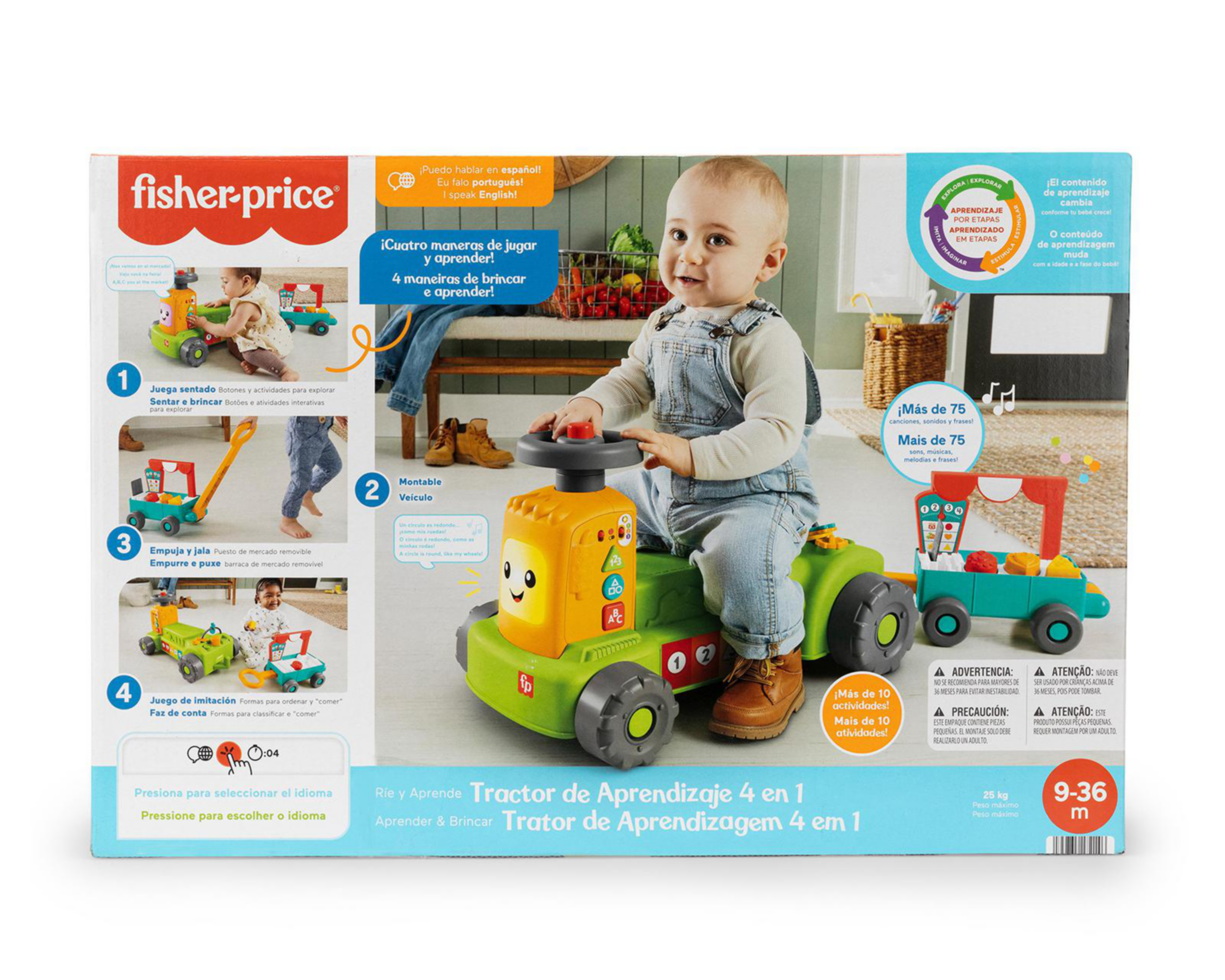 Foto 7 pulgar | Montable Fisher-Price Tractor de Aprendizaje 4 en 1