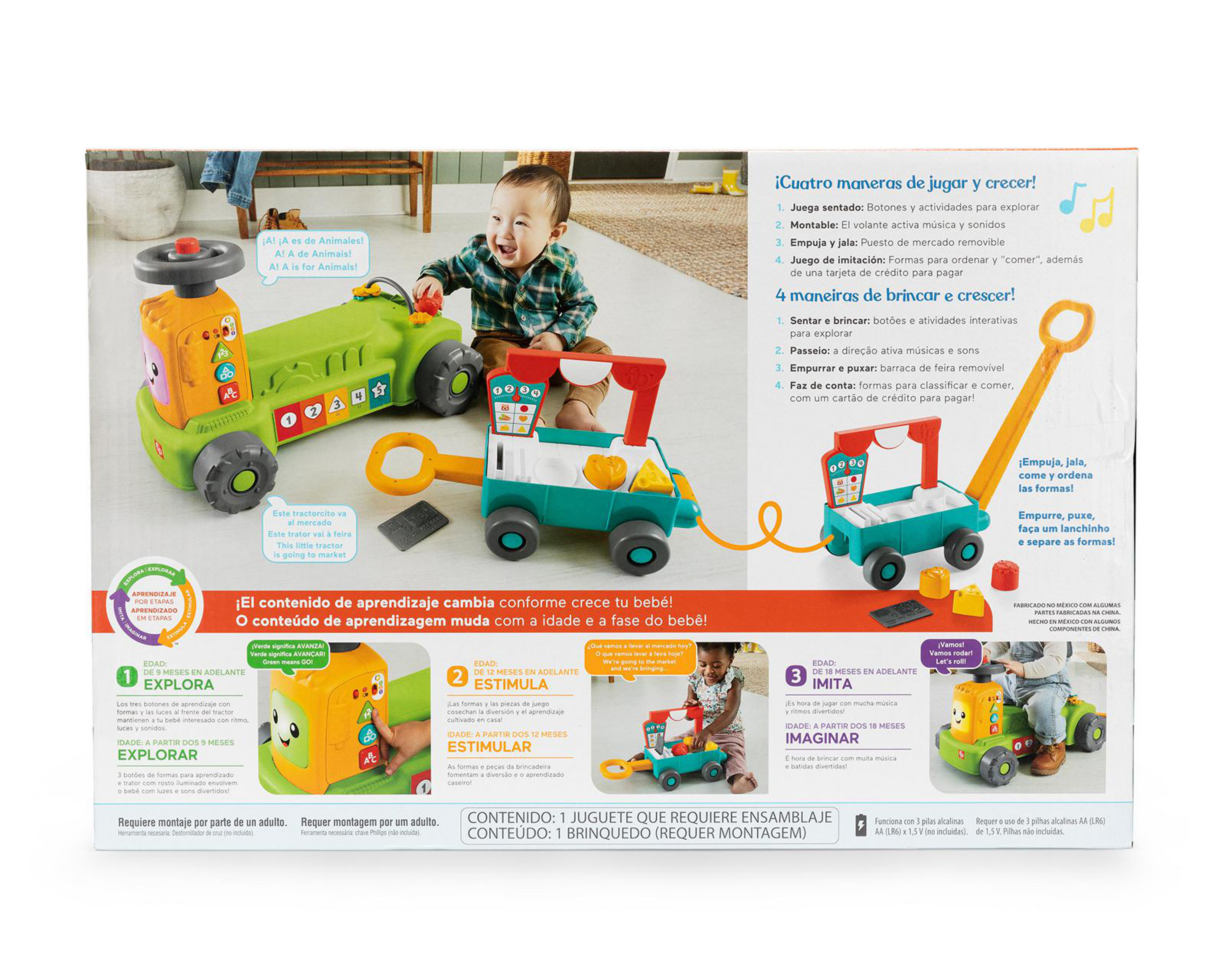 Foto 7 | Montable Fisher-Price Tractor de Aprendizaje 4 en 1