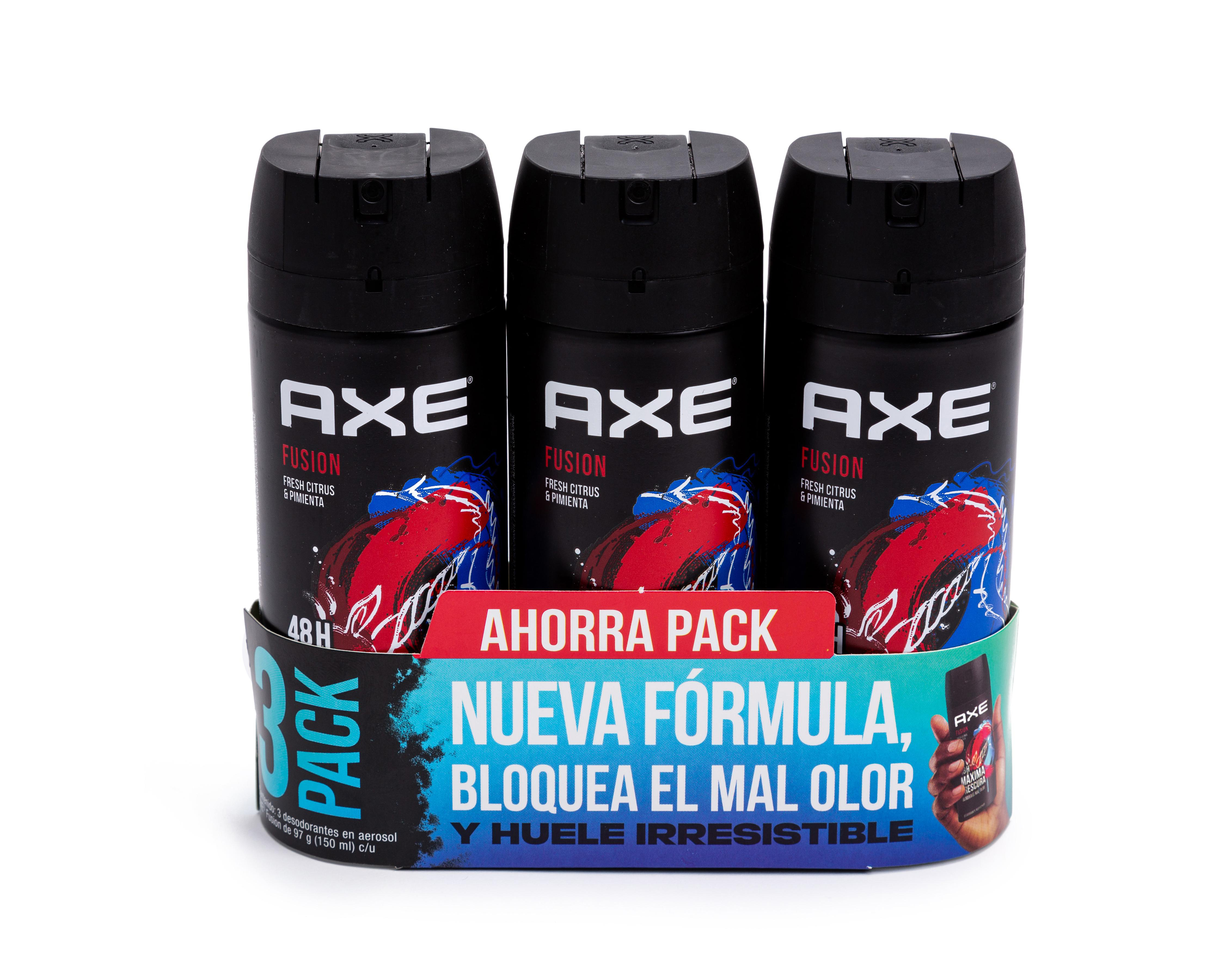 Desodorante en Spray Axe Fusion Fresh Citrus y pimienta 3 Piezas