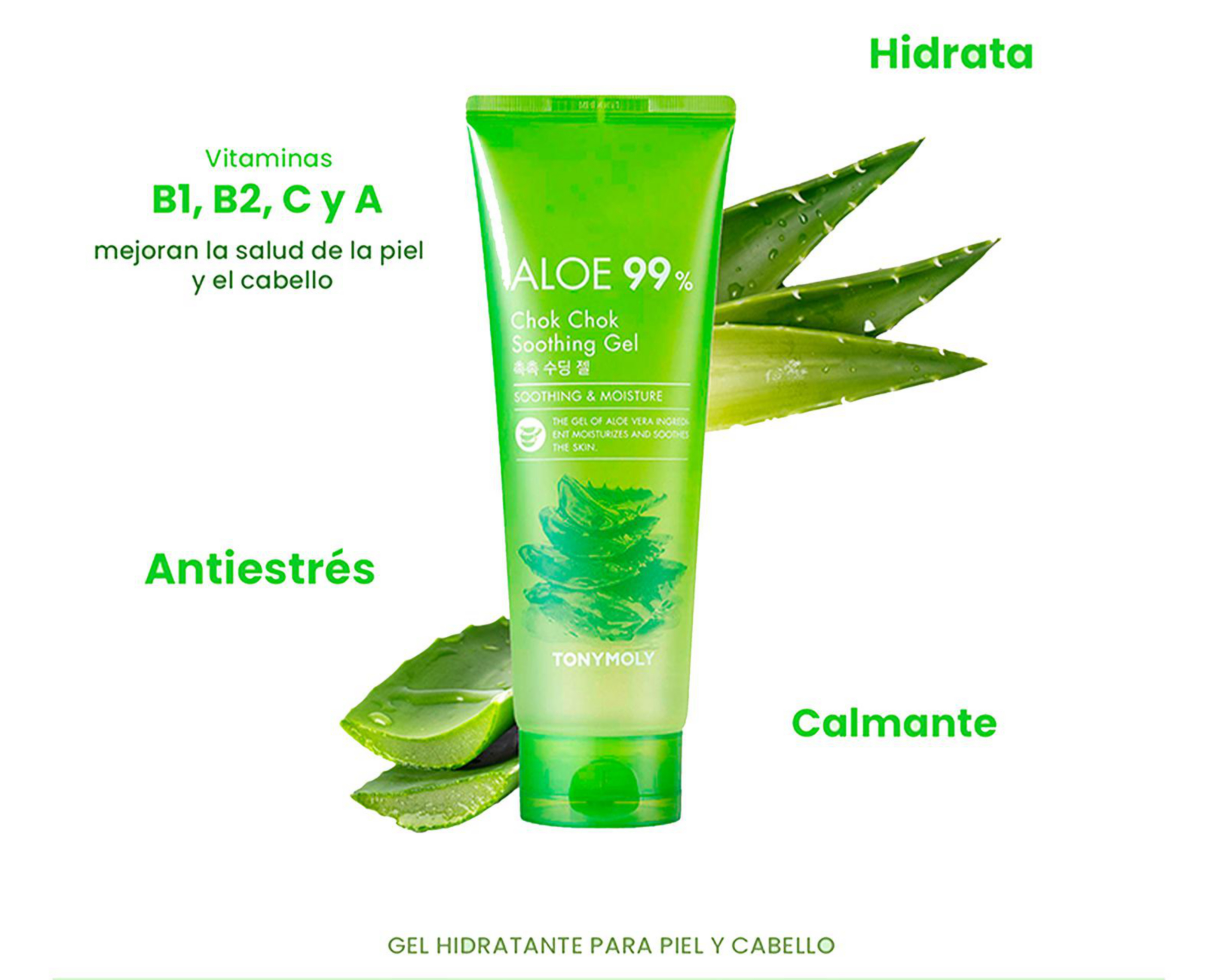 Foto 3 pulgar | Gel Hidratante con Aloe Tony Moly Chok Chok 250 ml