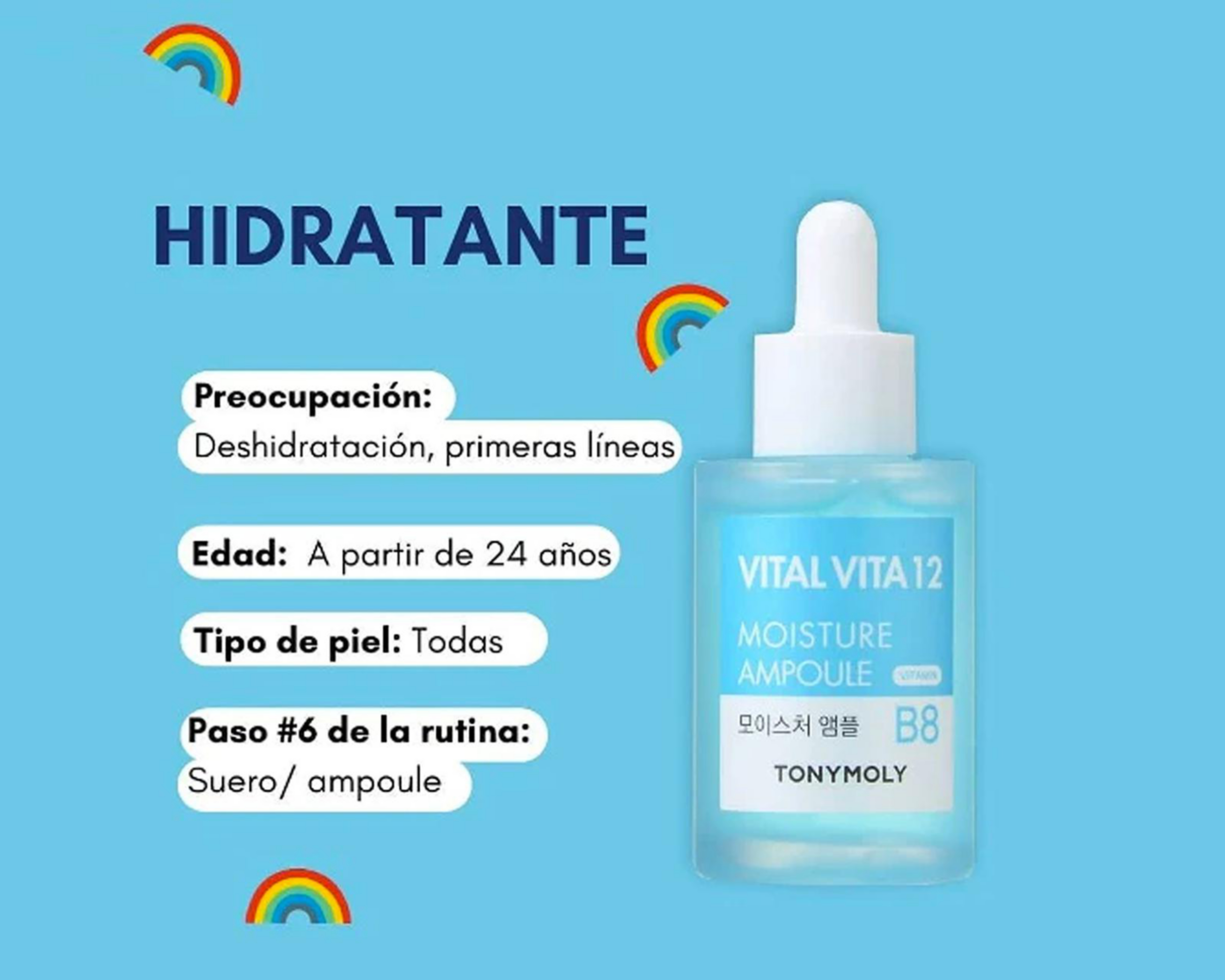 Foto 2 | Suero Facial con Ácido Hialurónico Tony Moly Vital Vita 12 30 ml