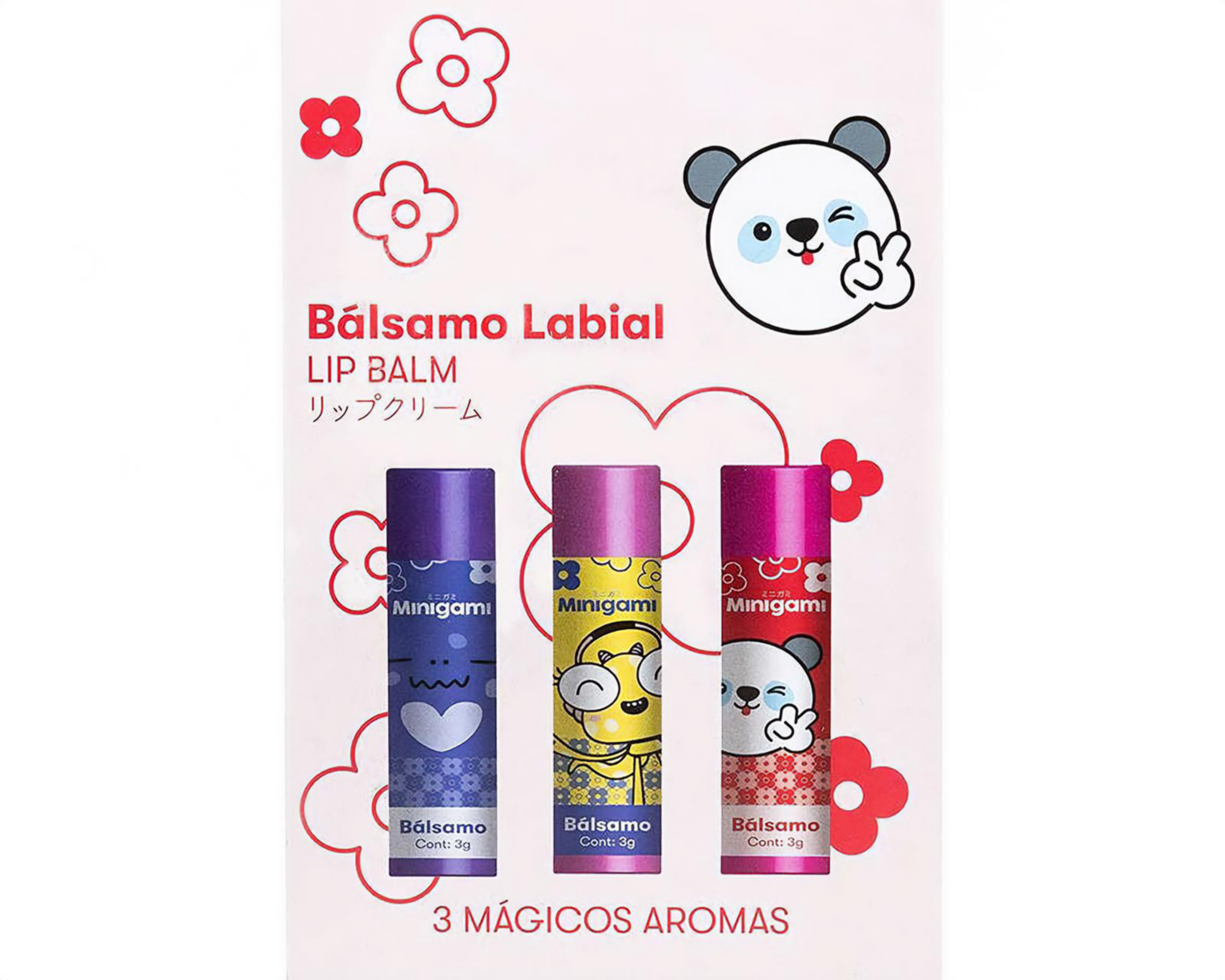 Foto 3 | Bálsamo para Labios Minigami 3 Piezas