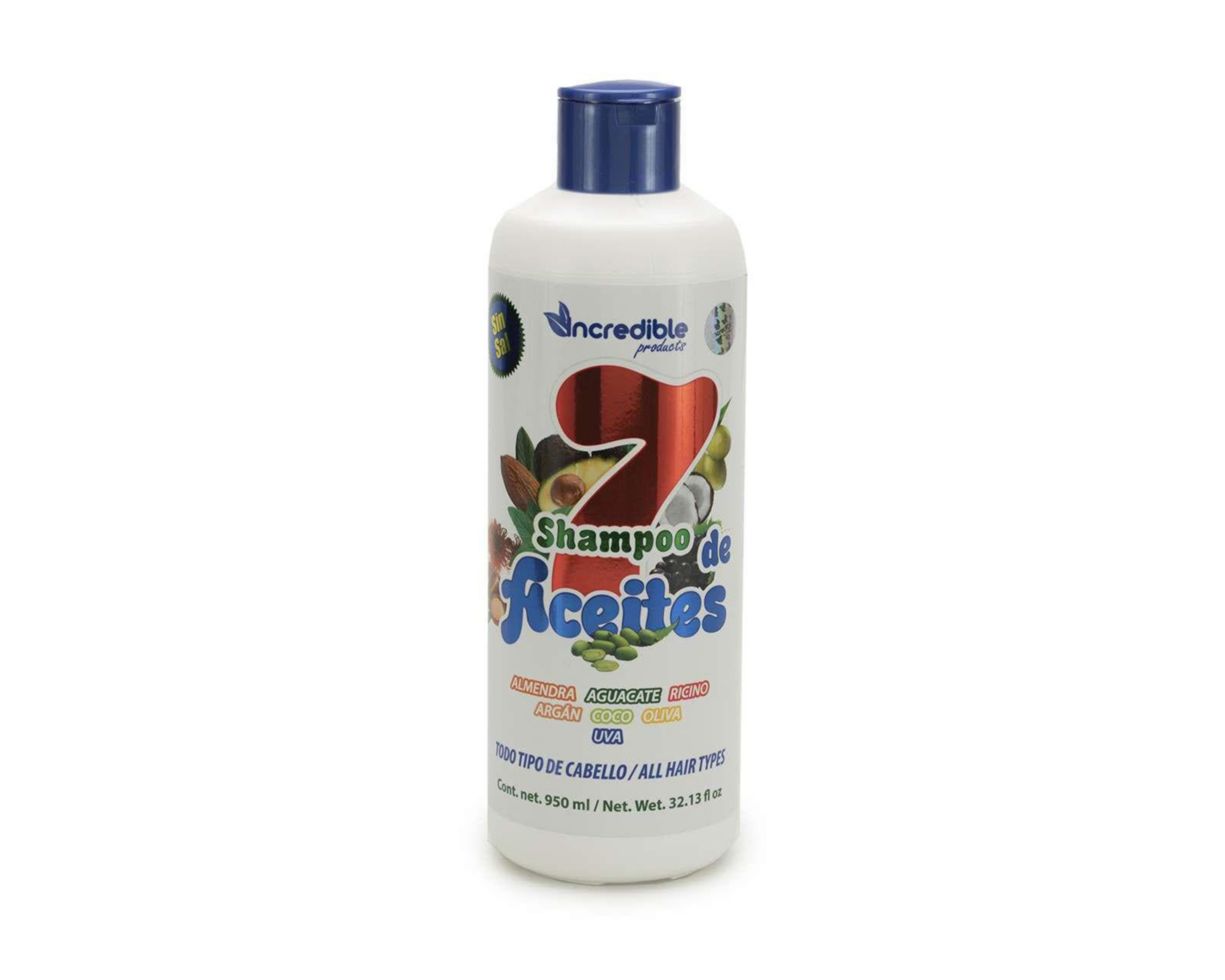 Foto 2 pulgar | Shampoo Incredible Products 7 Aceites 950 ml