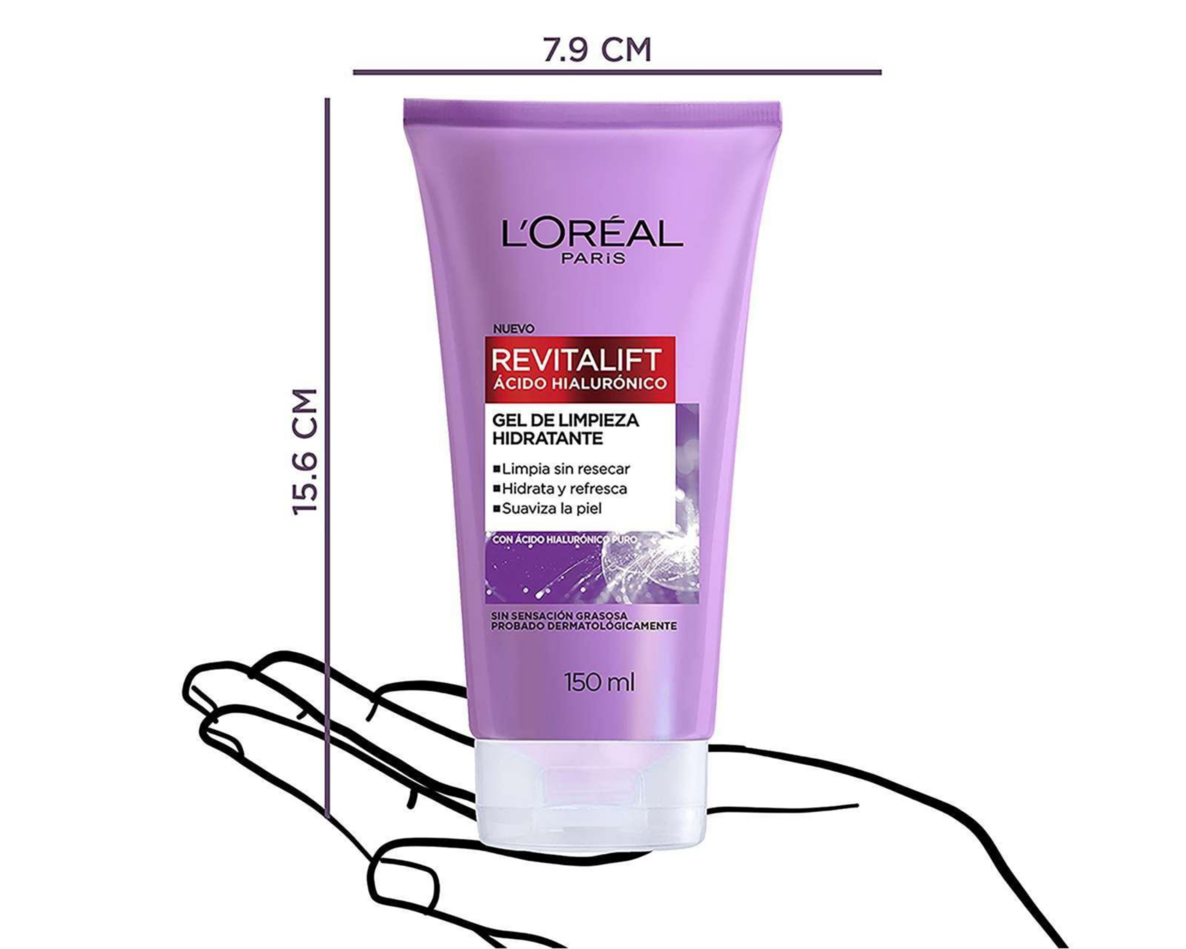 Foto 4 pulgar | Gel de Limpieza Facial Revitalift con Ácido Hialurónico 150 ml