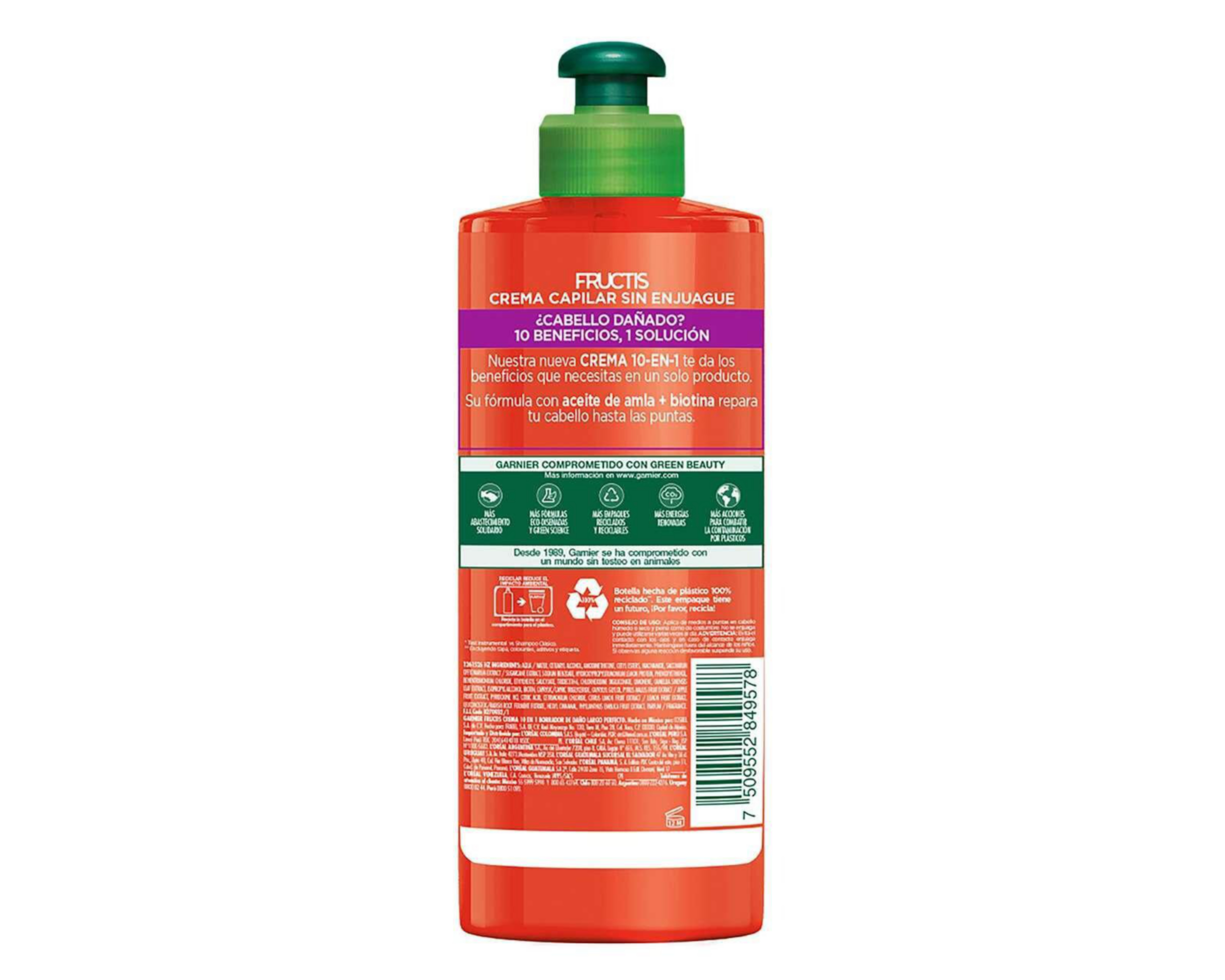 Foto 2 | Crema para Peinar Fructis Borrador de Daño 300 ml