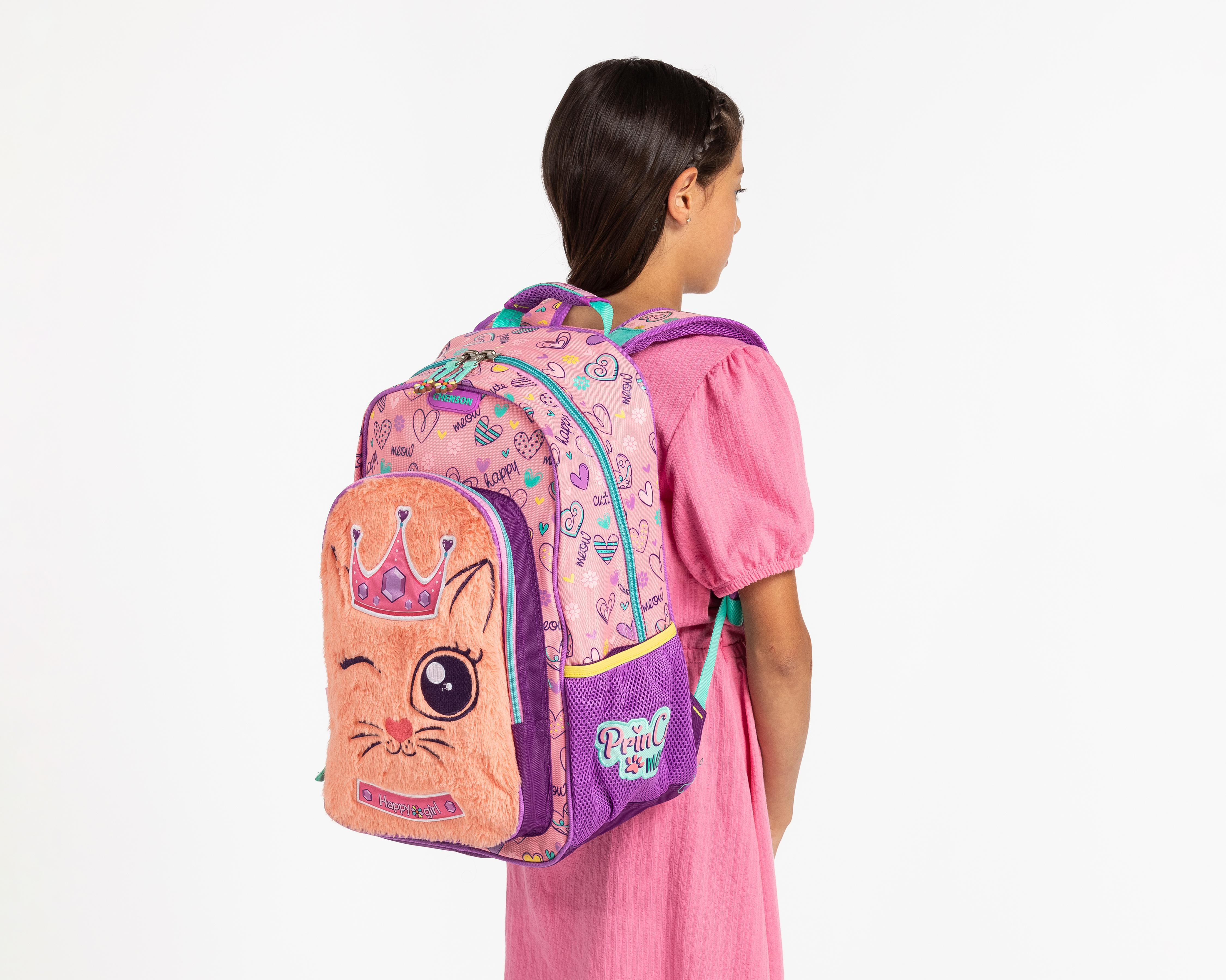 Foto 4 pulgar | Mochila Happy Girl Rosa