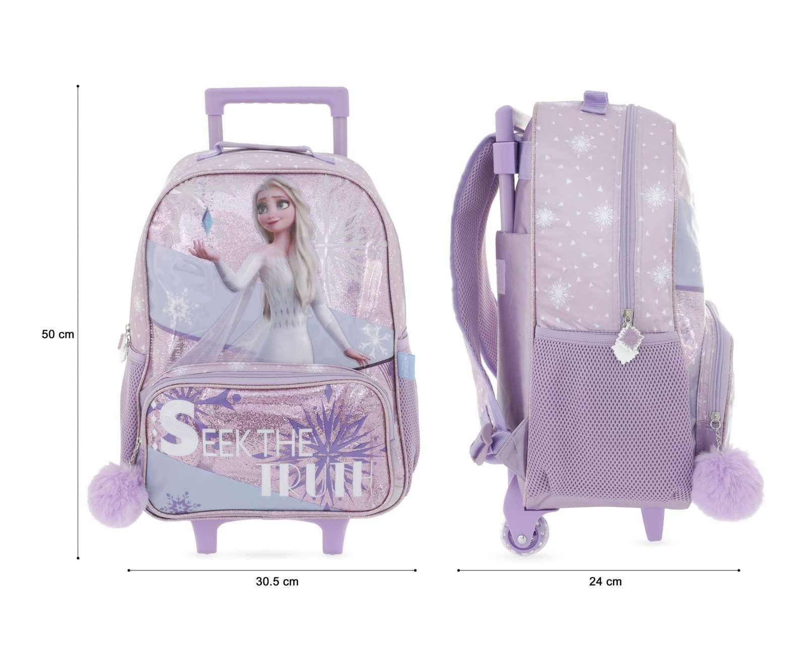 Foto 11 pulgar | Mochila con Ruedas Disney Lila