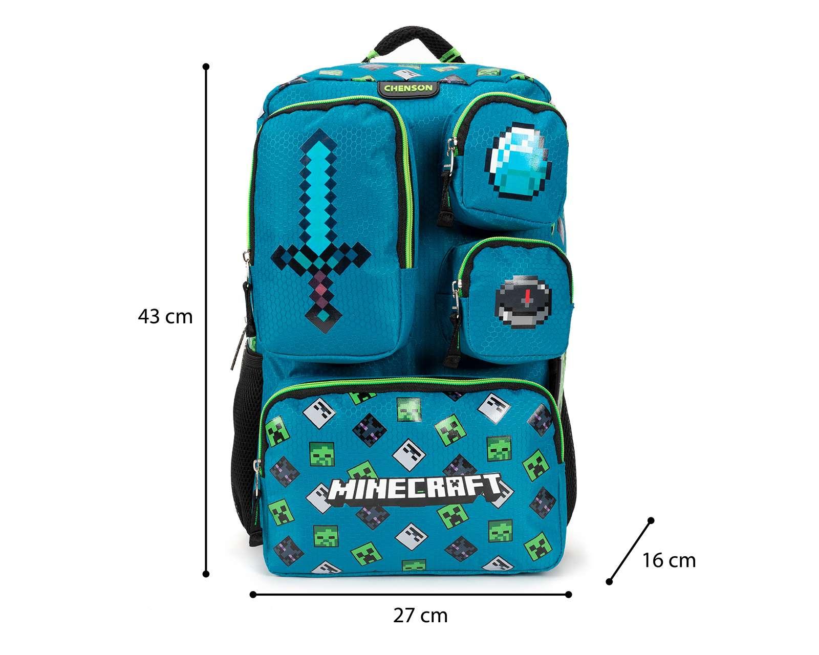 Foto 6 pulgar | Mochila Minecraft Azul