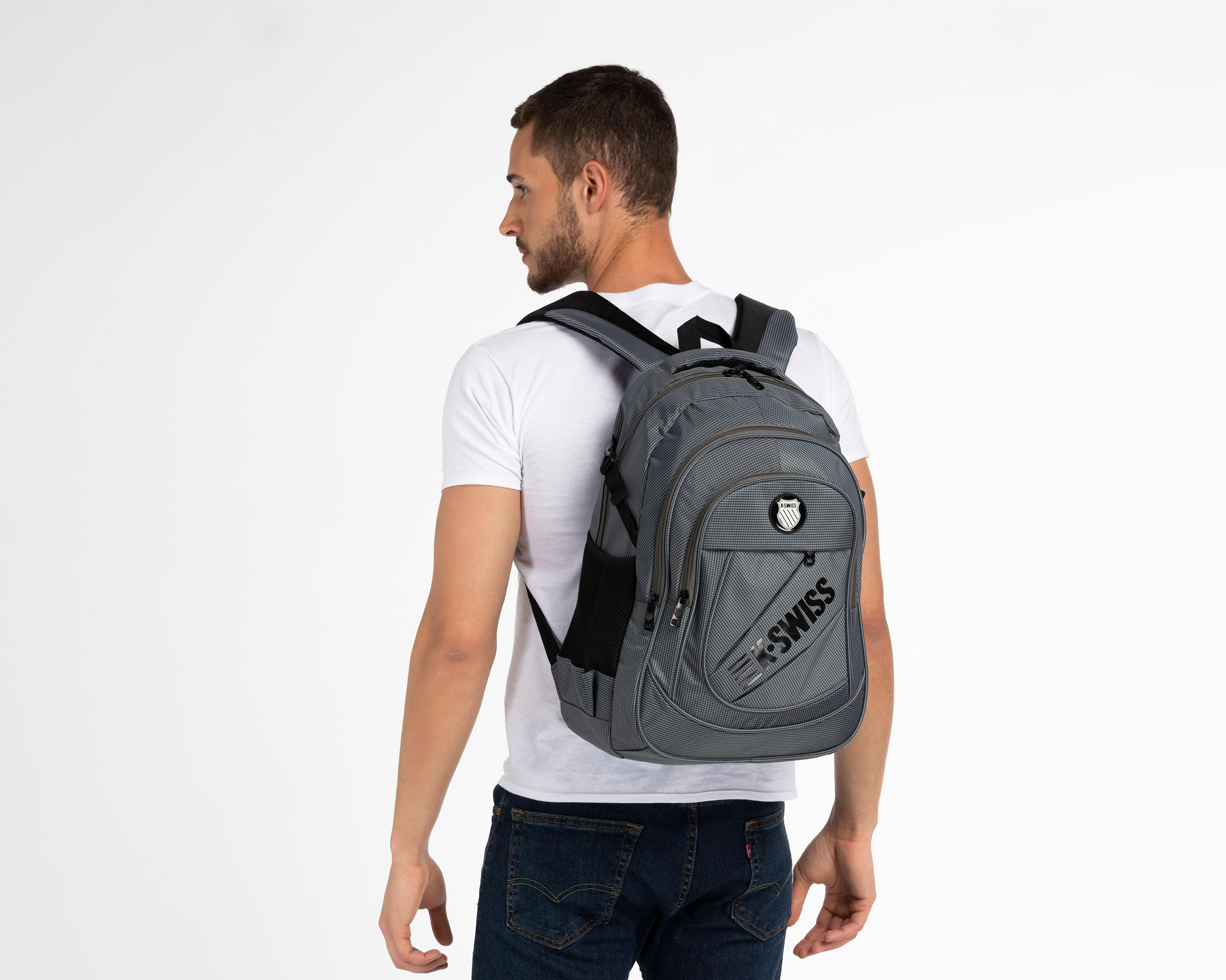 Foto 8 pulgar | Mochila K-Swiss Gris