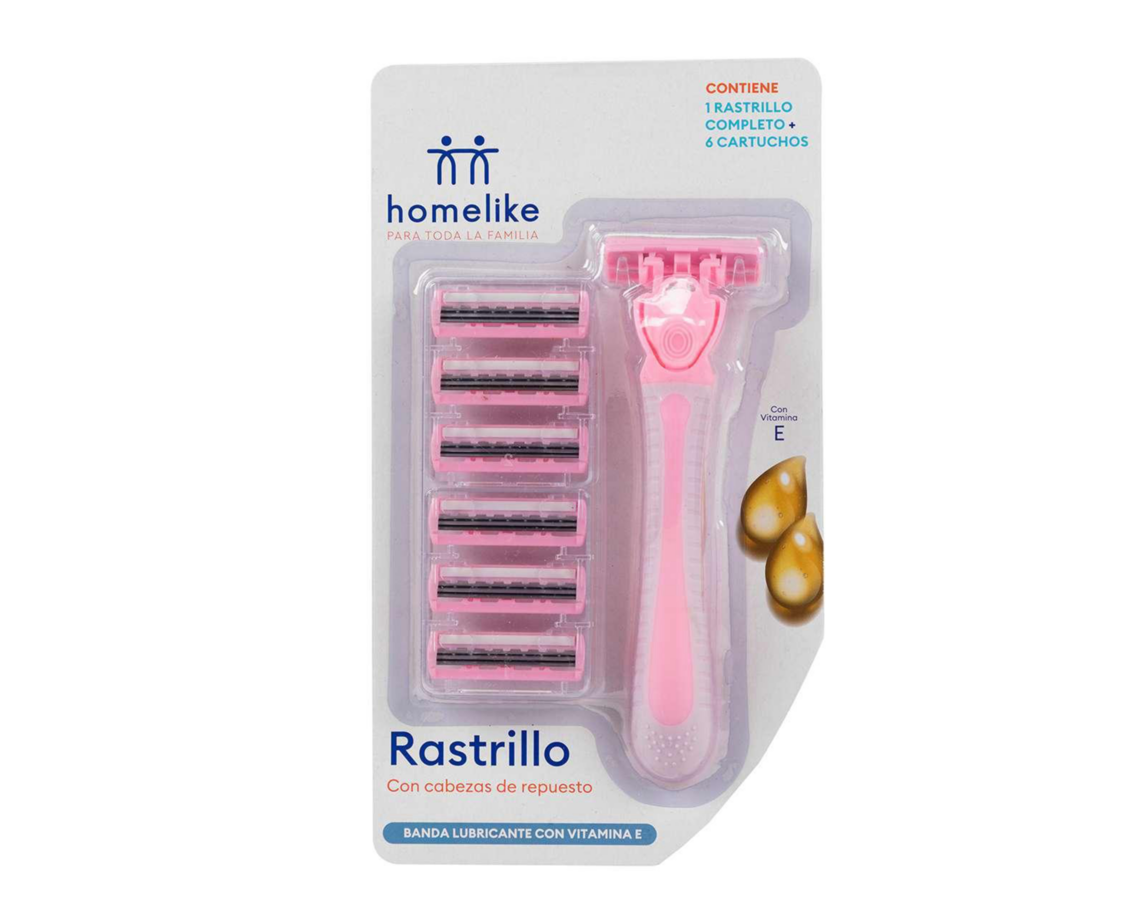 Rastrillo con Cabezas de Repuesto Homelike 6 Piezas $39