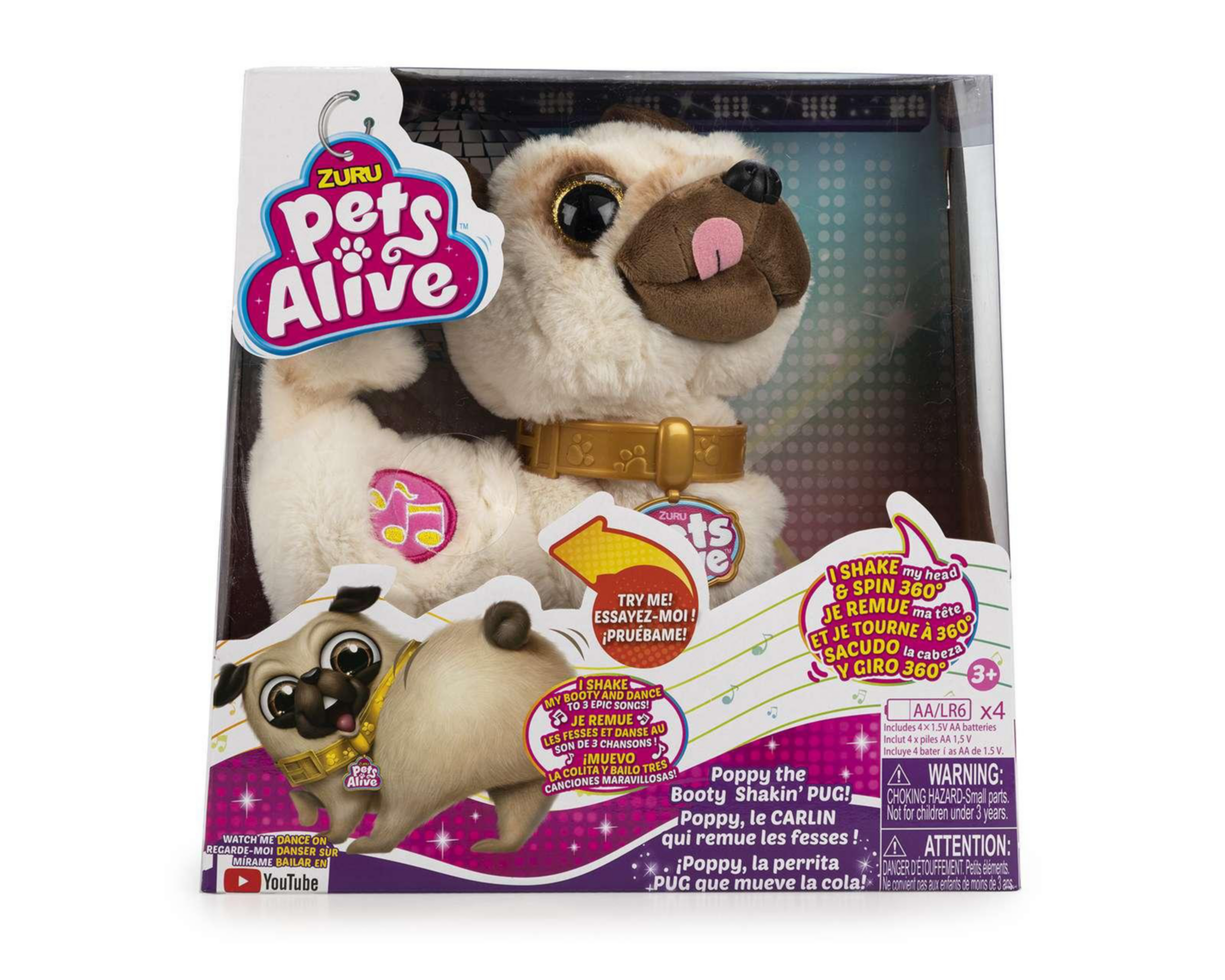 Perro Pug de Peluche Zuru Pets Alive