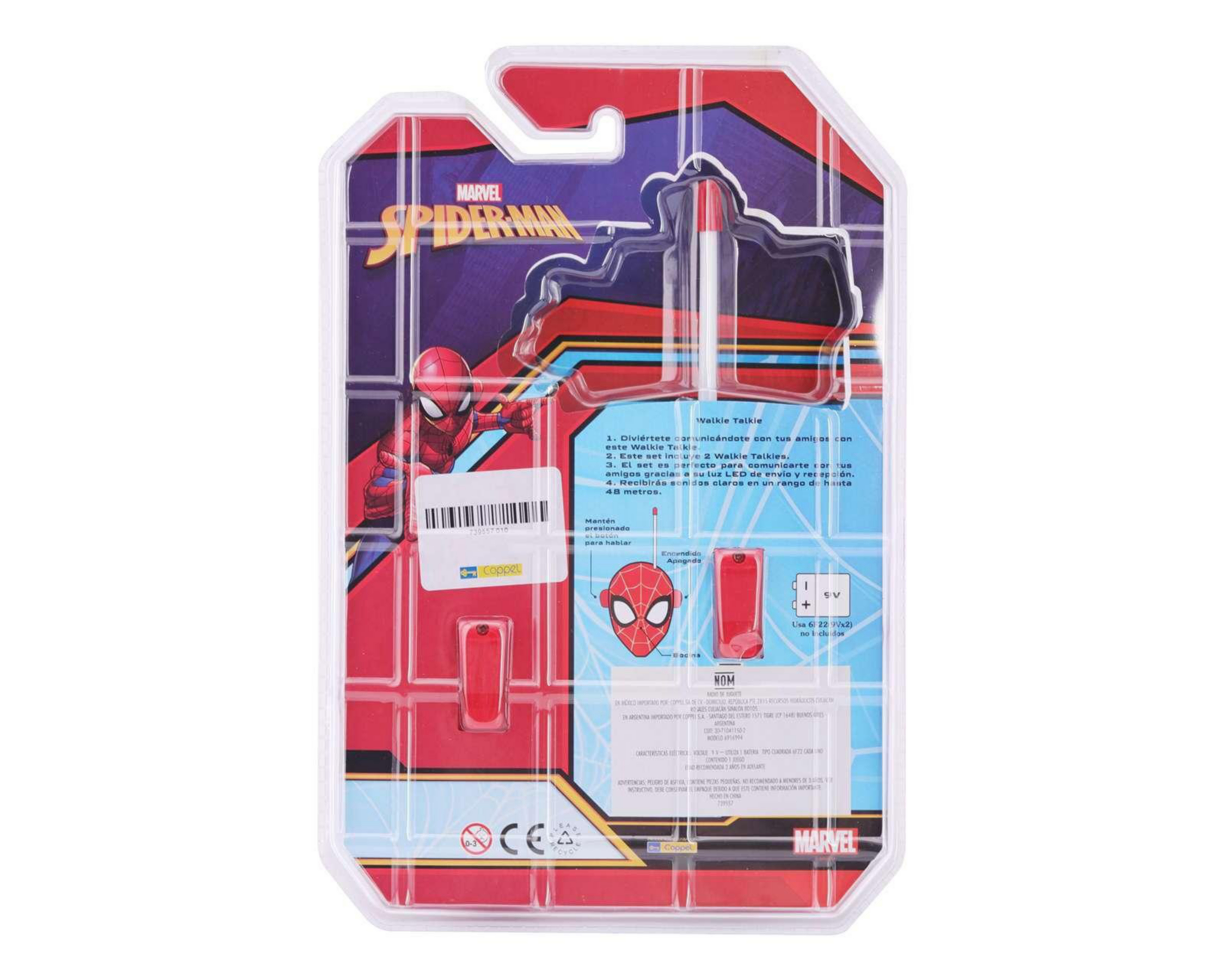 Foto 5 pulgar | Walkie Talkies Marvel Spider-Man