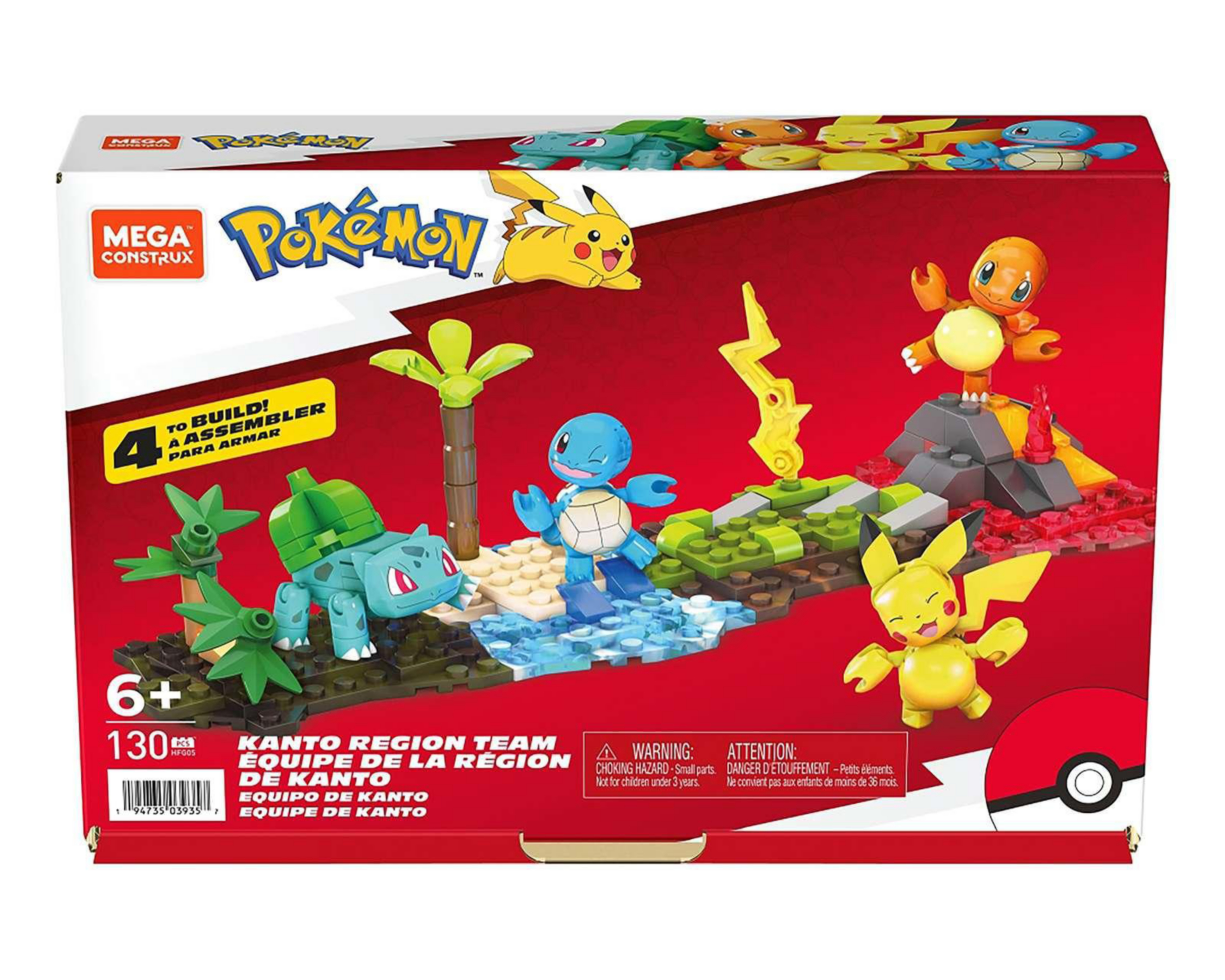 Foto 3 pulgar | Equipo de Kanto Mega Construx Pokémon 130 Piezas