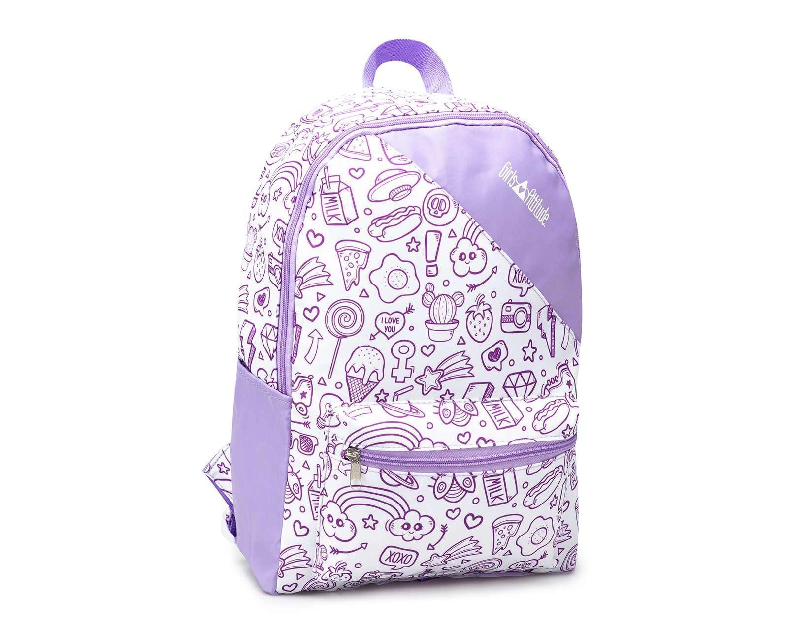 Foto 4 pulgar | Mochila Girls Attitude Morada