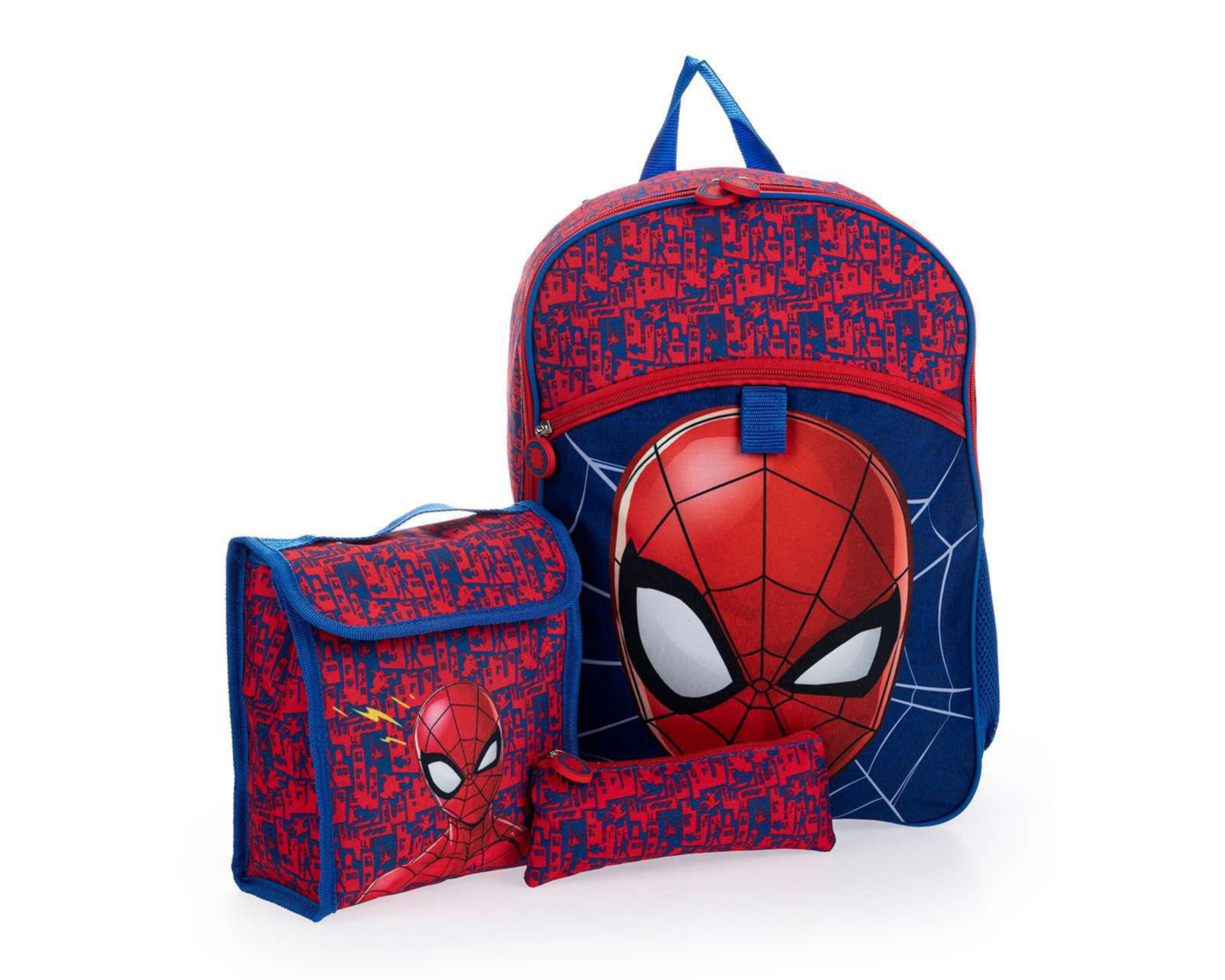 Mochila Spider-Man Azul/Rojo 3 Piezas