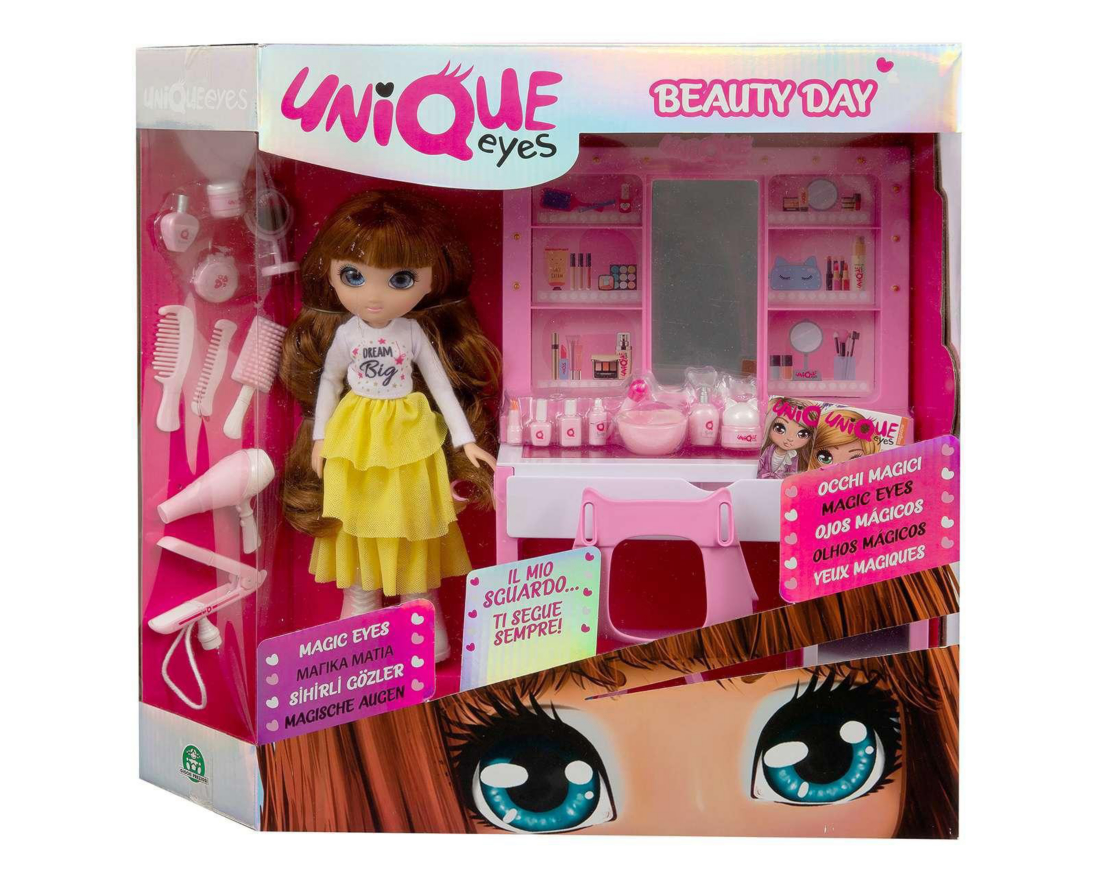 Muñeca Unique Eyes Beauty Day Ojos Mágicos con Accesorios $1,299