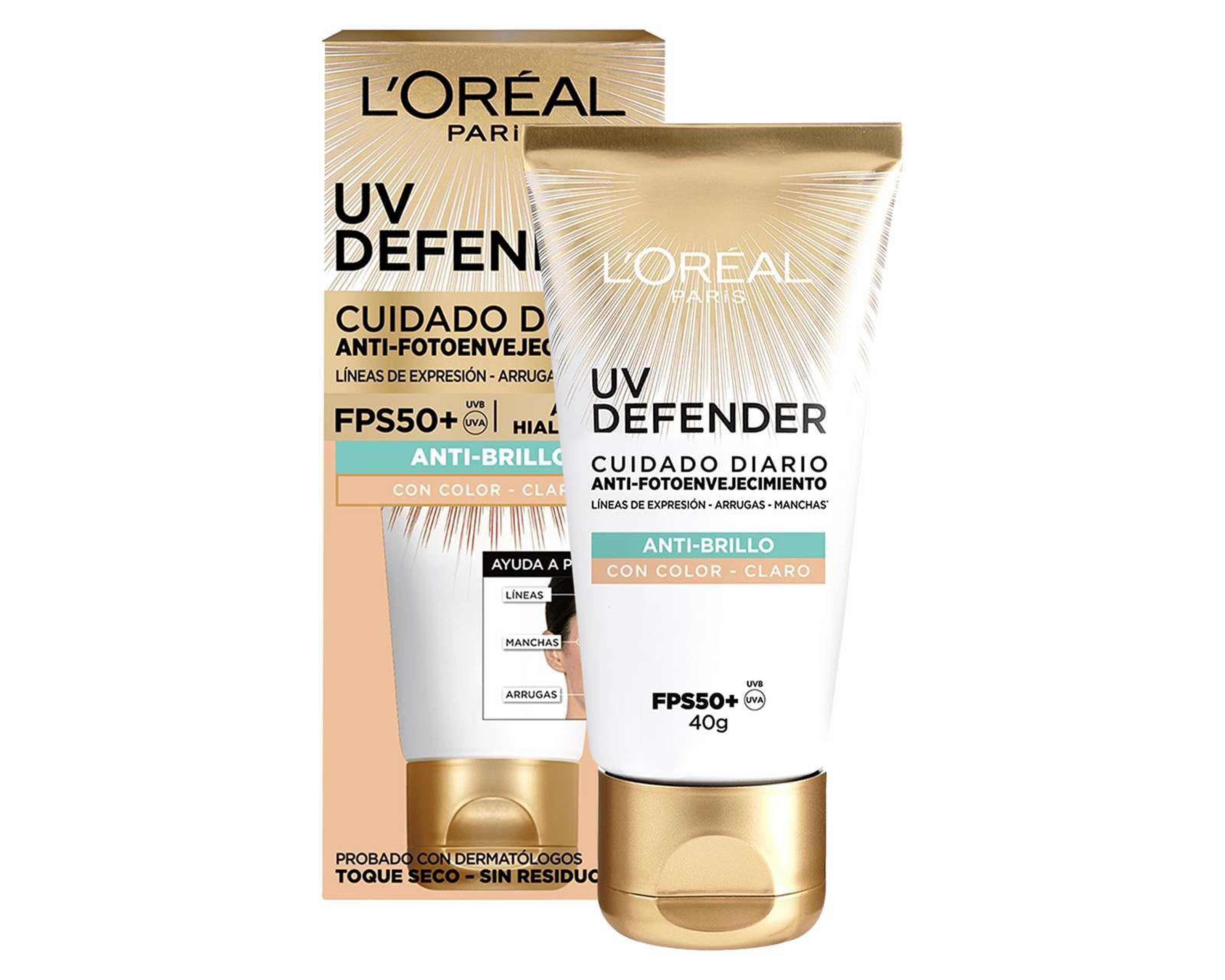 Foto 2 pulgar | Crema Facial L´Oreal Anti-Brillo 40 g