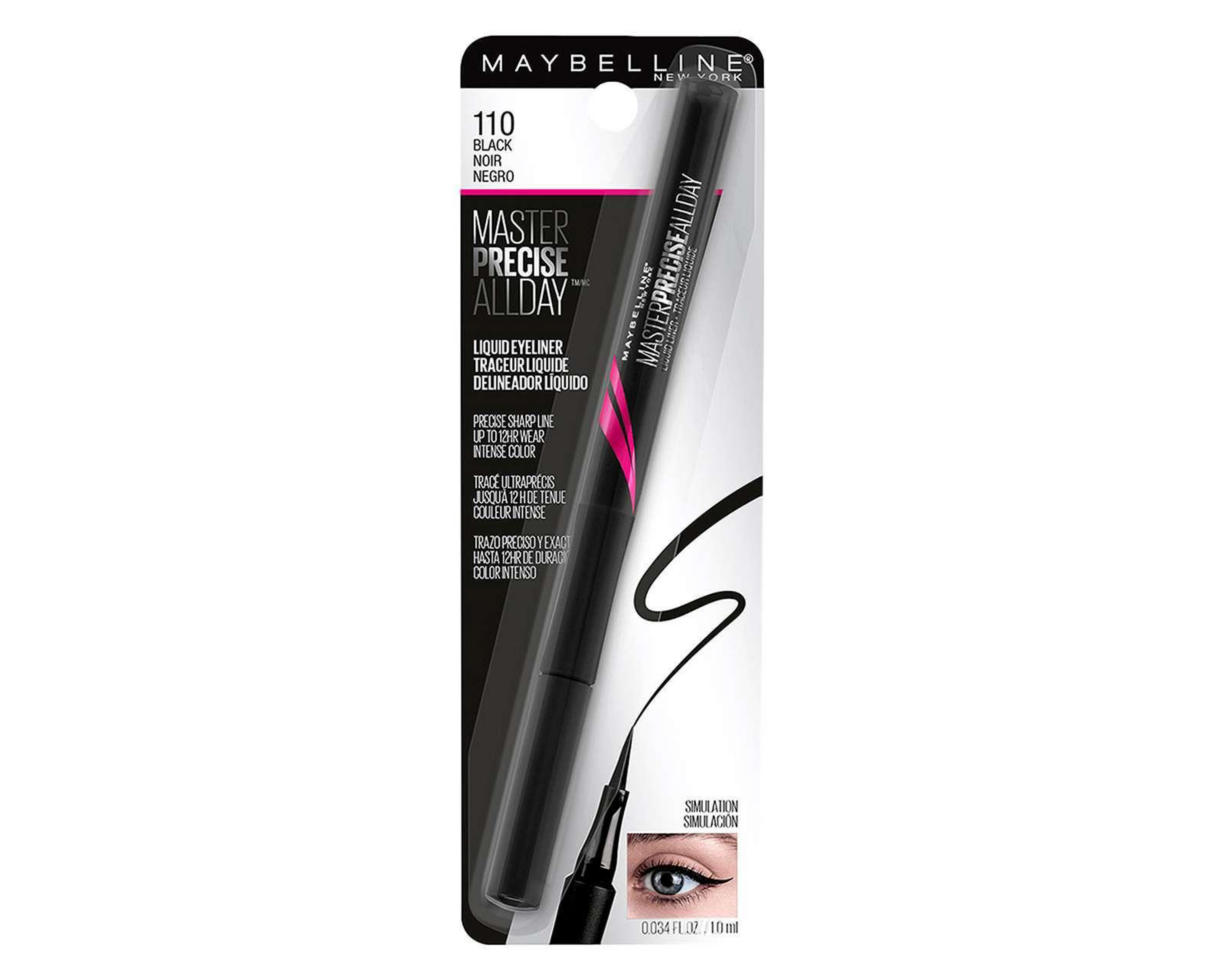 Foto 2 pulgar | Delineador Líquido para Ojos Maybelline 110 Negro