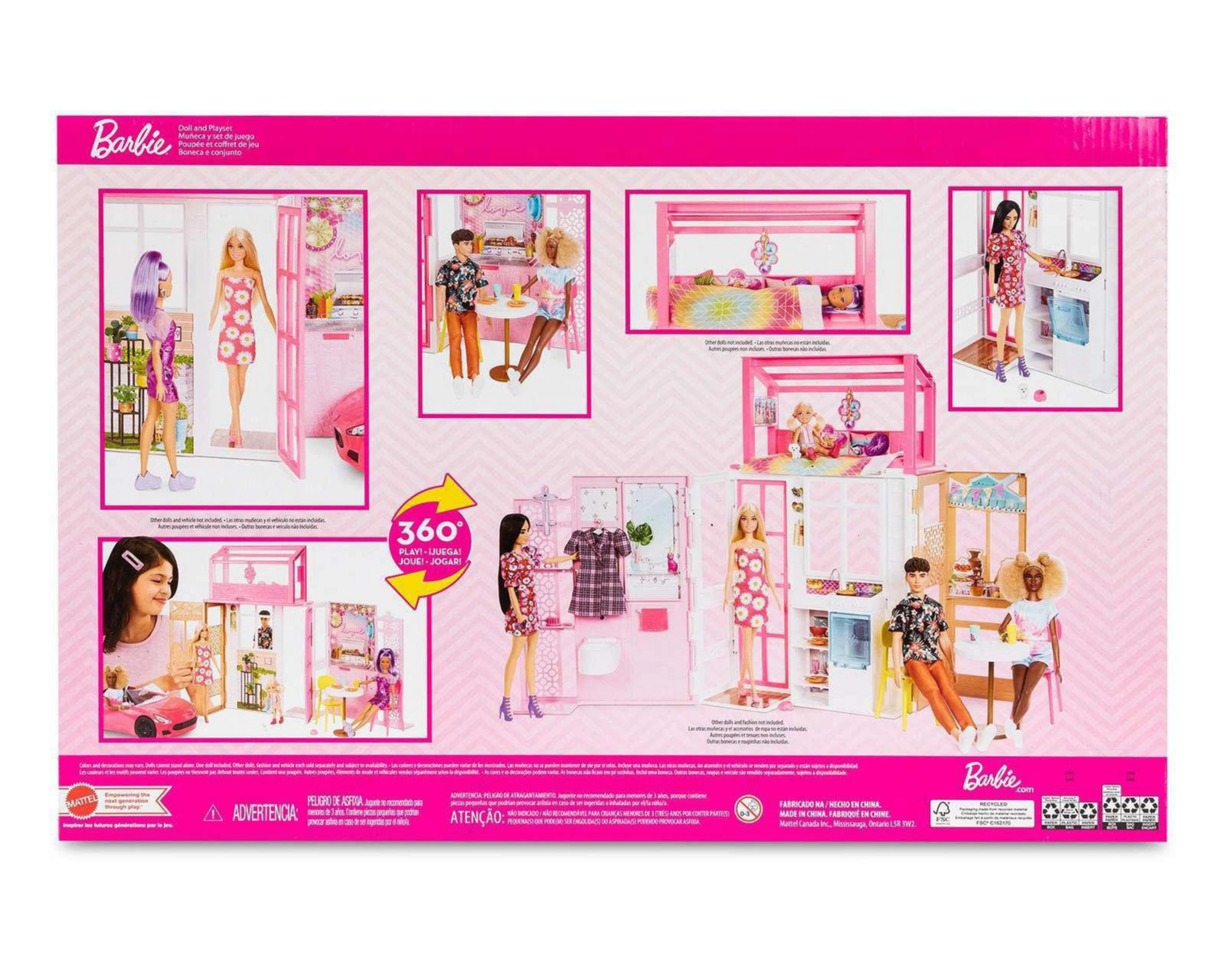 Foto 3 pulgar | Muñeca Barbie con Casa Glam y Accesorios