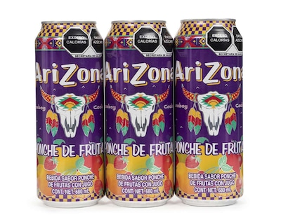 Foto 1 | Bebida Arizona Sabor Ponche de Frutas 3 Piezas