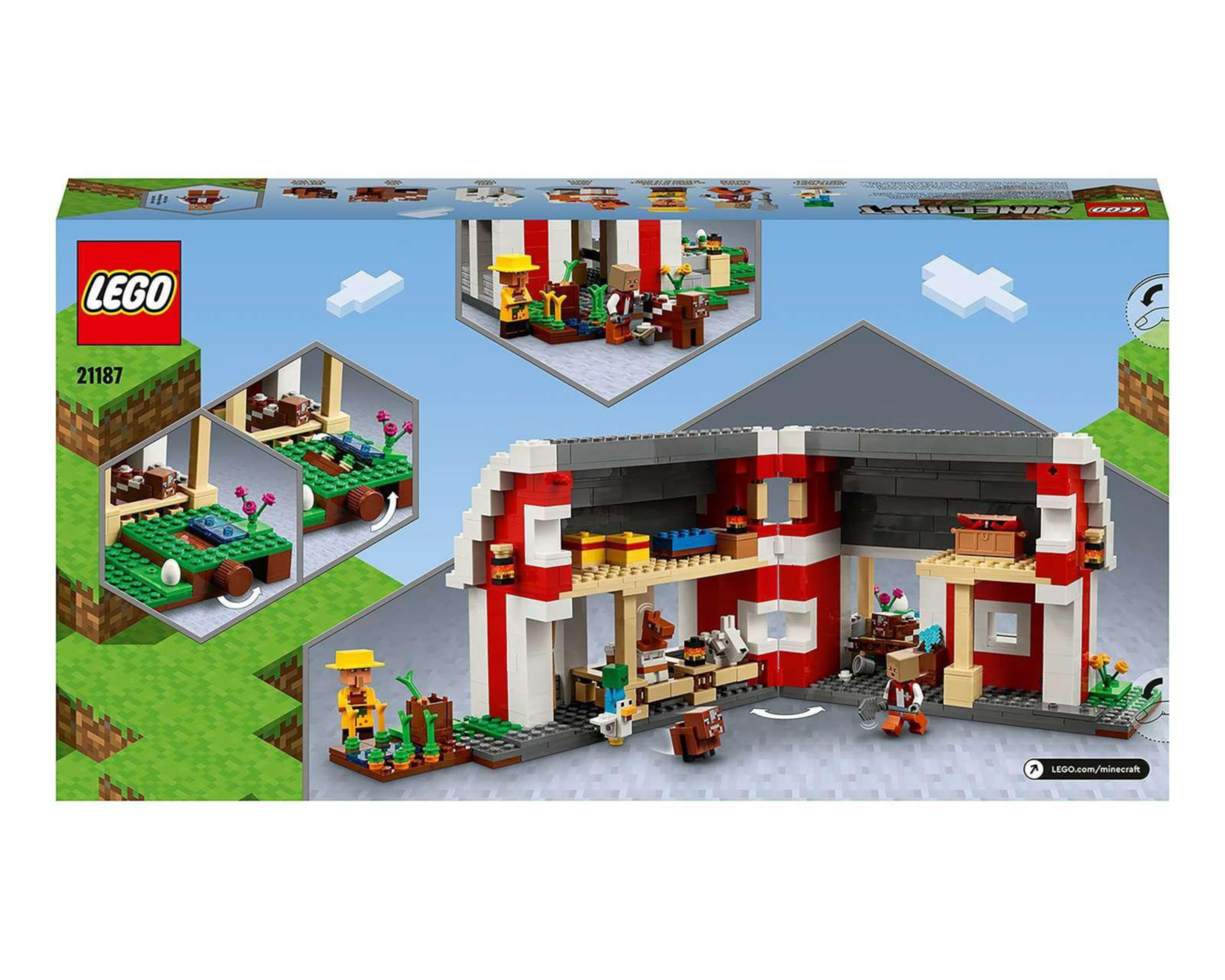 Foto 10 pulgar | LEGO Minecraft: El Granero Rojo