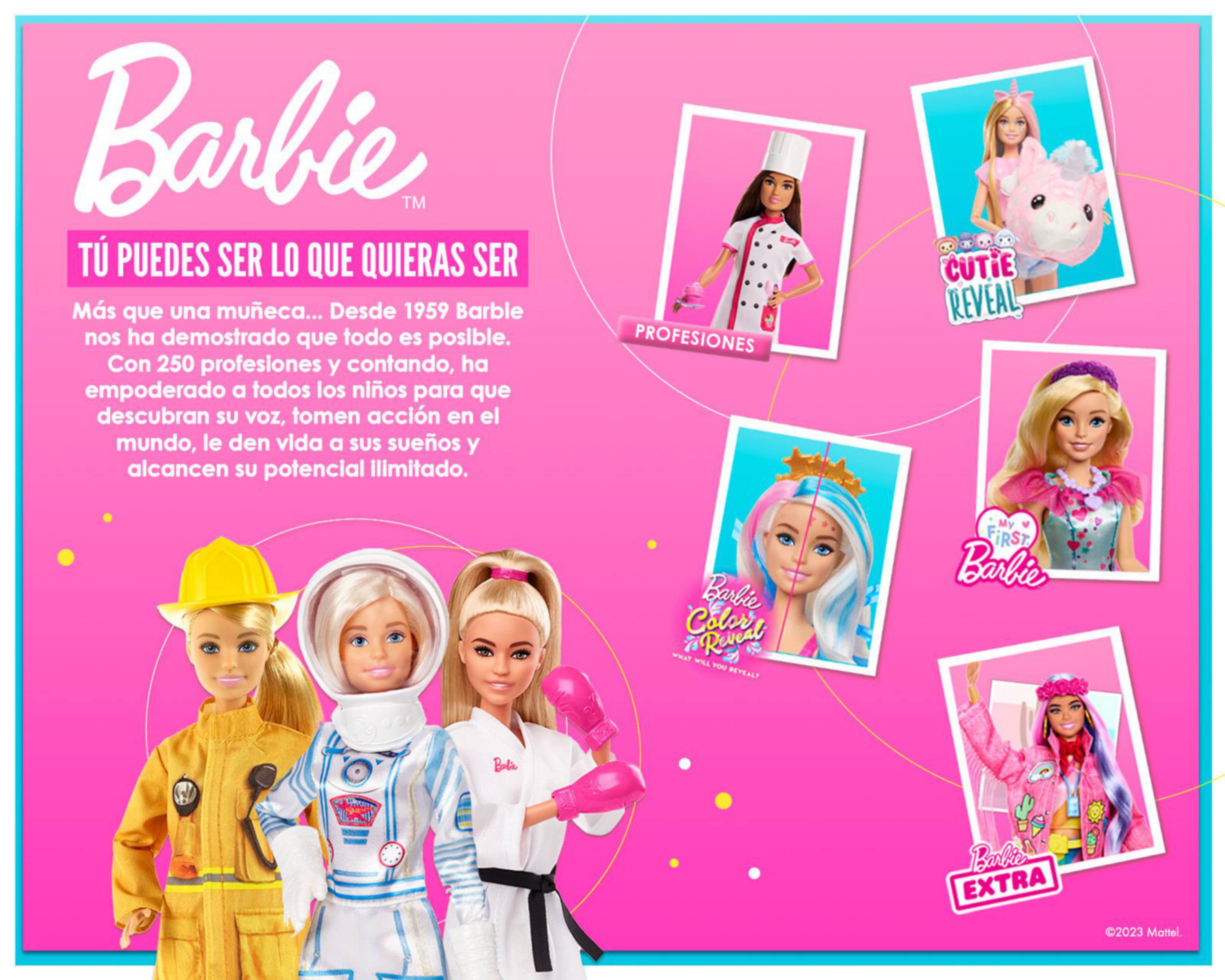 Foto 10 pulgar | Carro y Muñeca Barbie