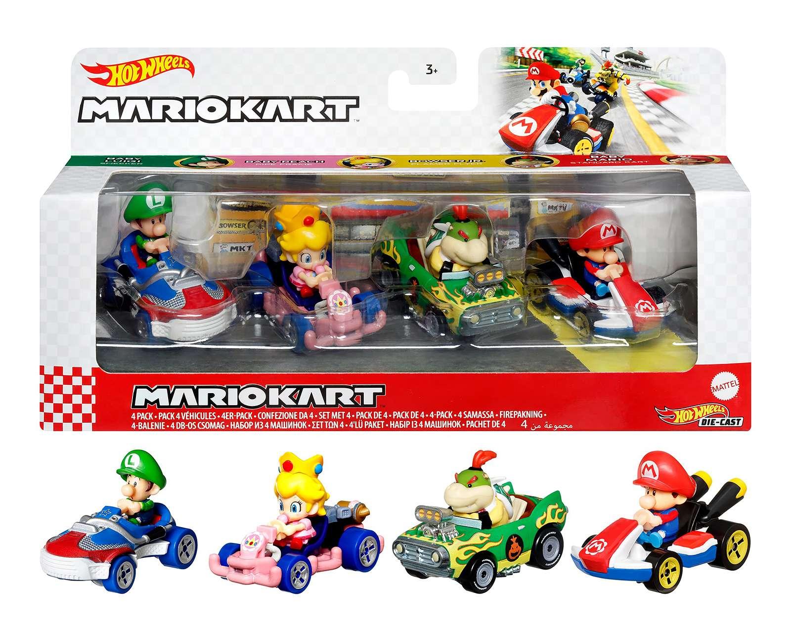 Foto 7 pulgar | Carros Mario Kart Hot Wheels 1 set de 4 Piezas