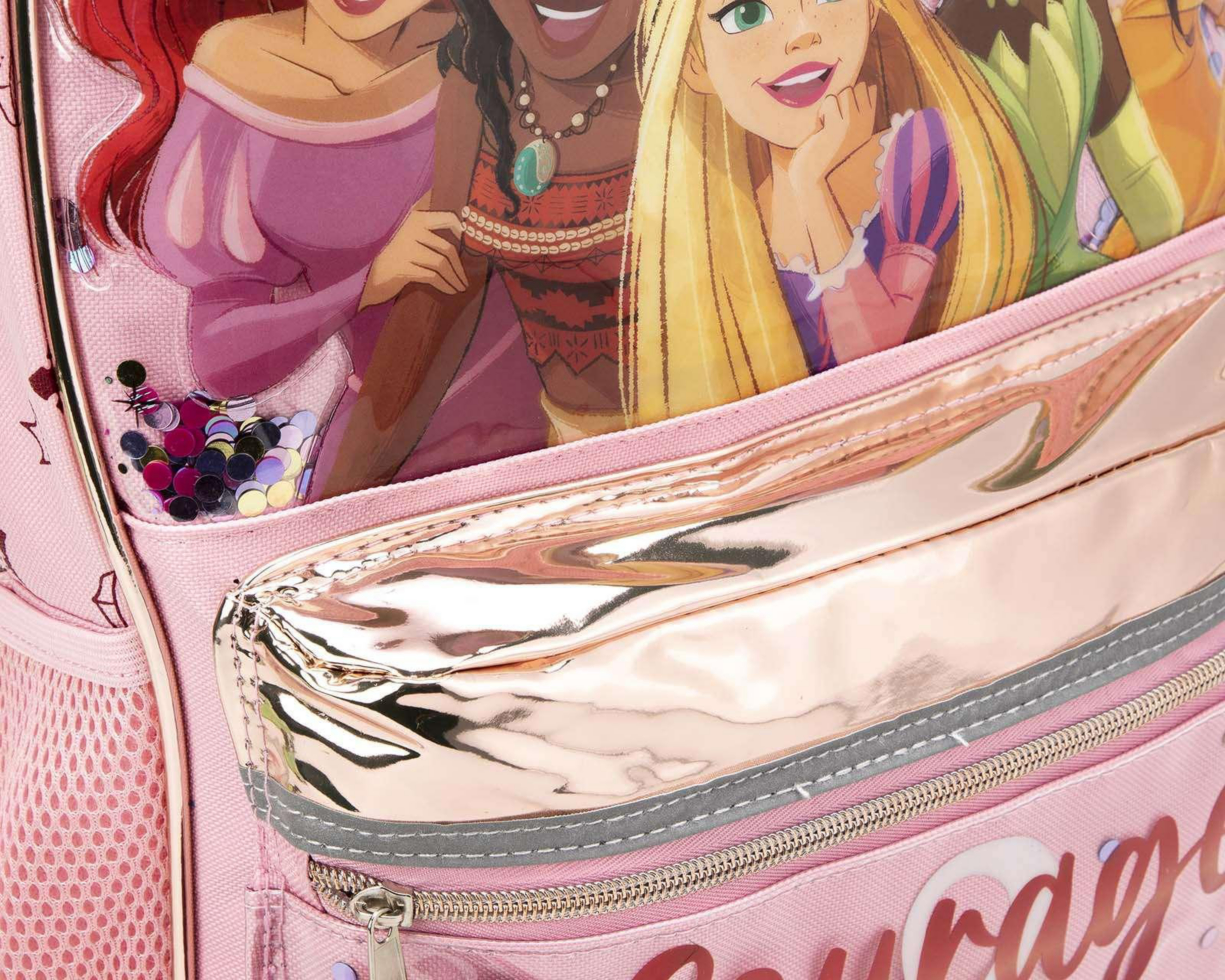 Foto 7 pulgar | Mochila Disney Princesas Rosa