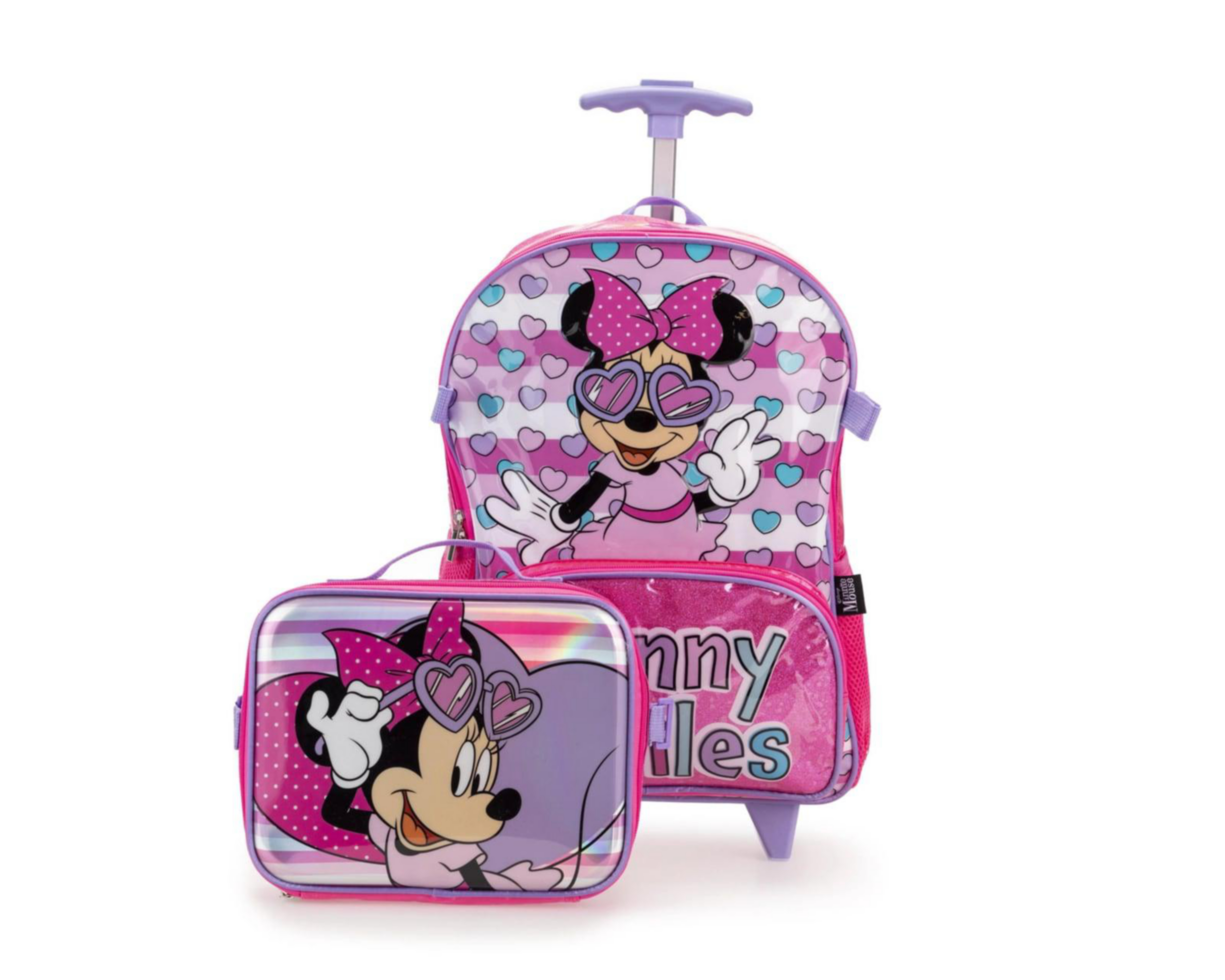 Mochila con Ruedas Disney Minnie Mouse Rosa con Lonchera