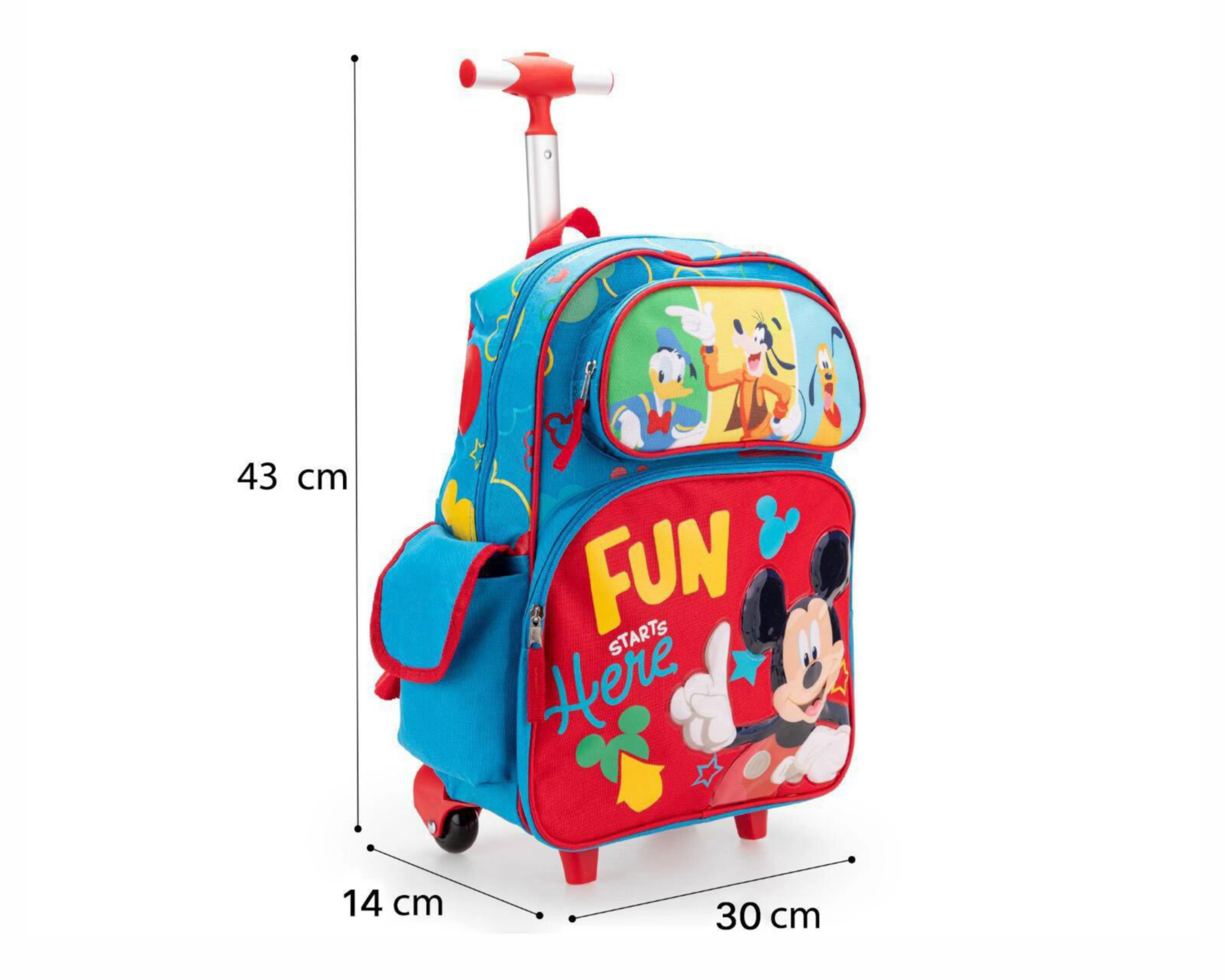 Foto 9 pulgar | Mochila con Ruedas Disney Mickey Mouse