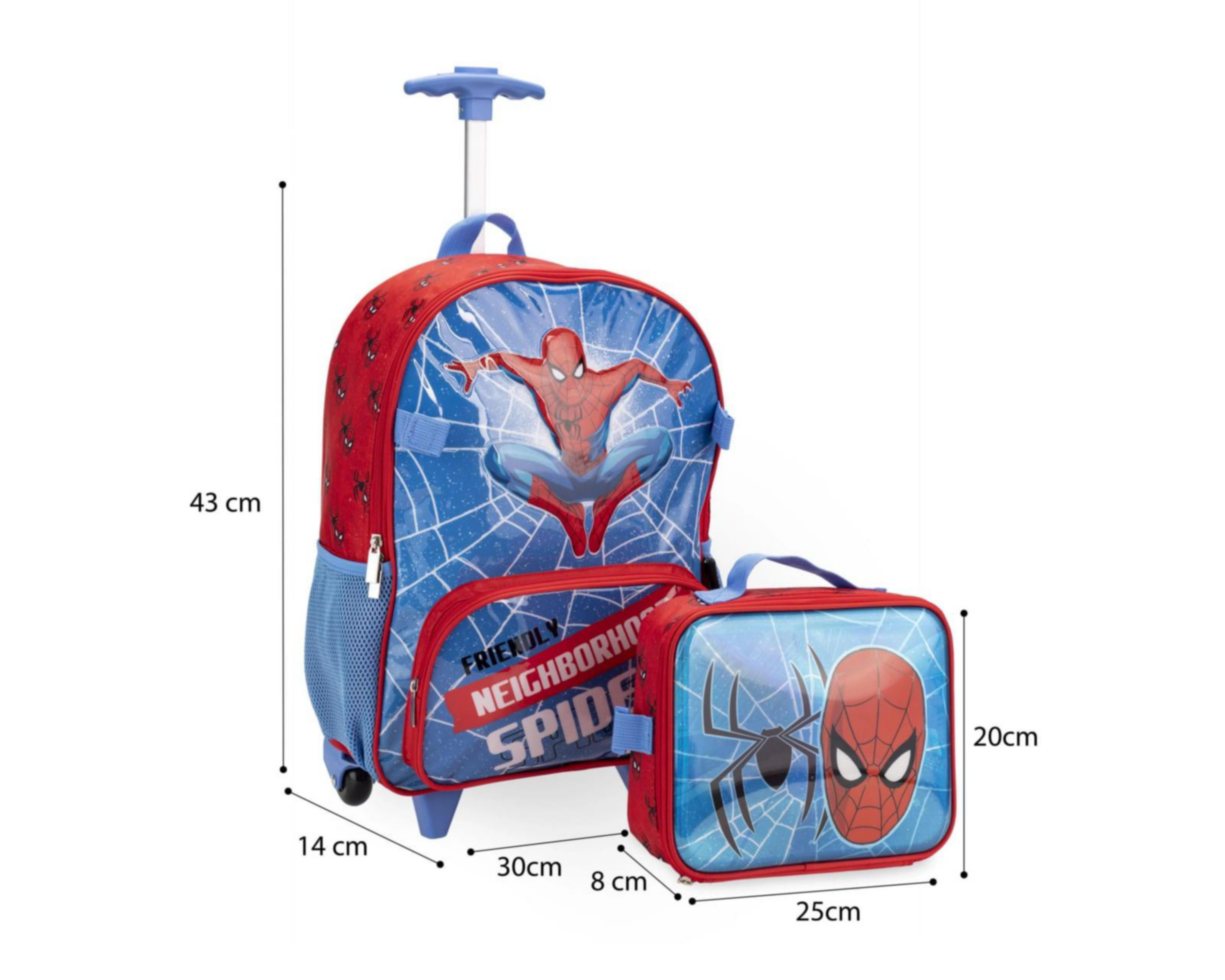 Foto 9 pulgar | Mochila con Ruedas y Lonchera Marvel Spider-Man