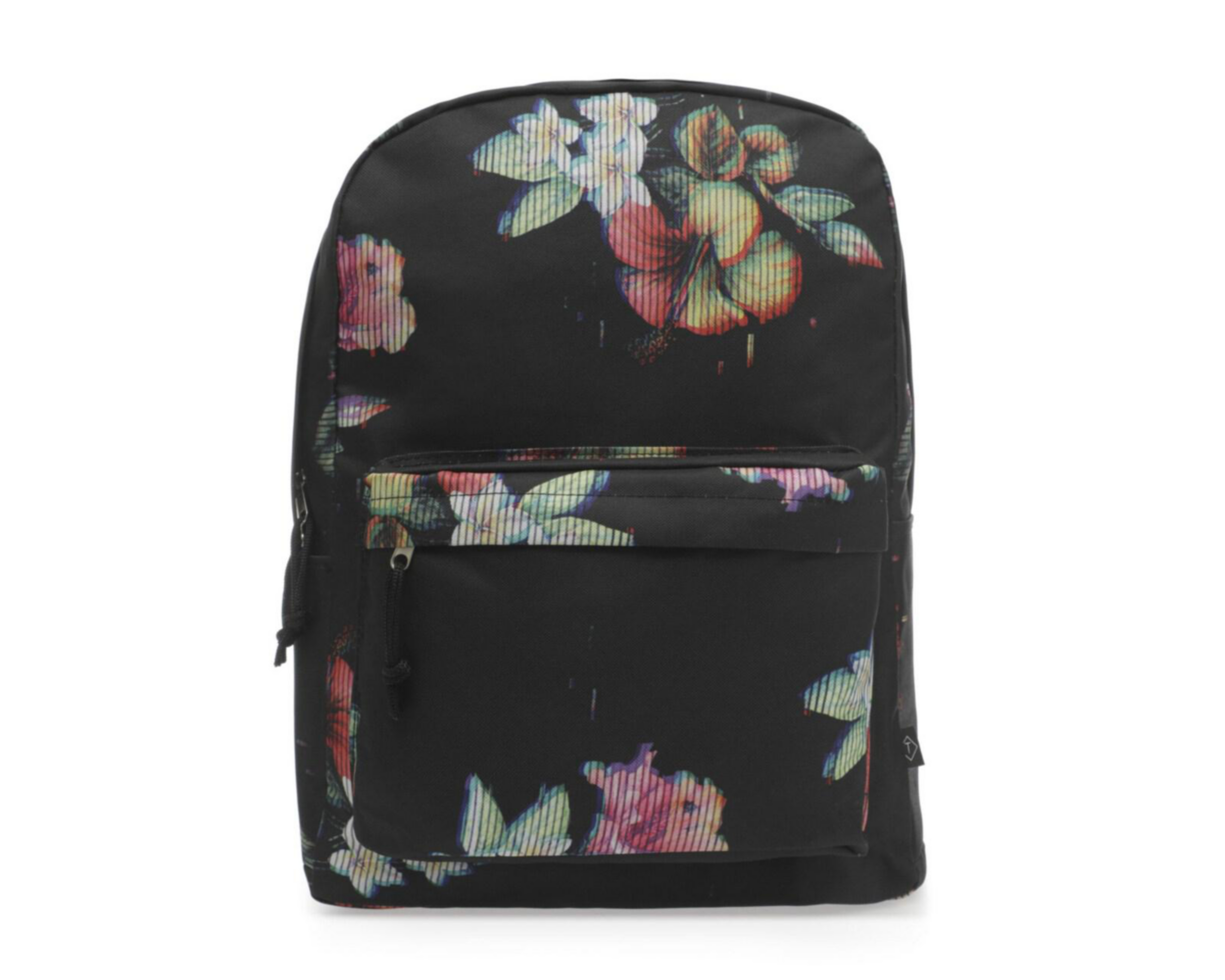 Mochila Thinner Negra Floreada