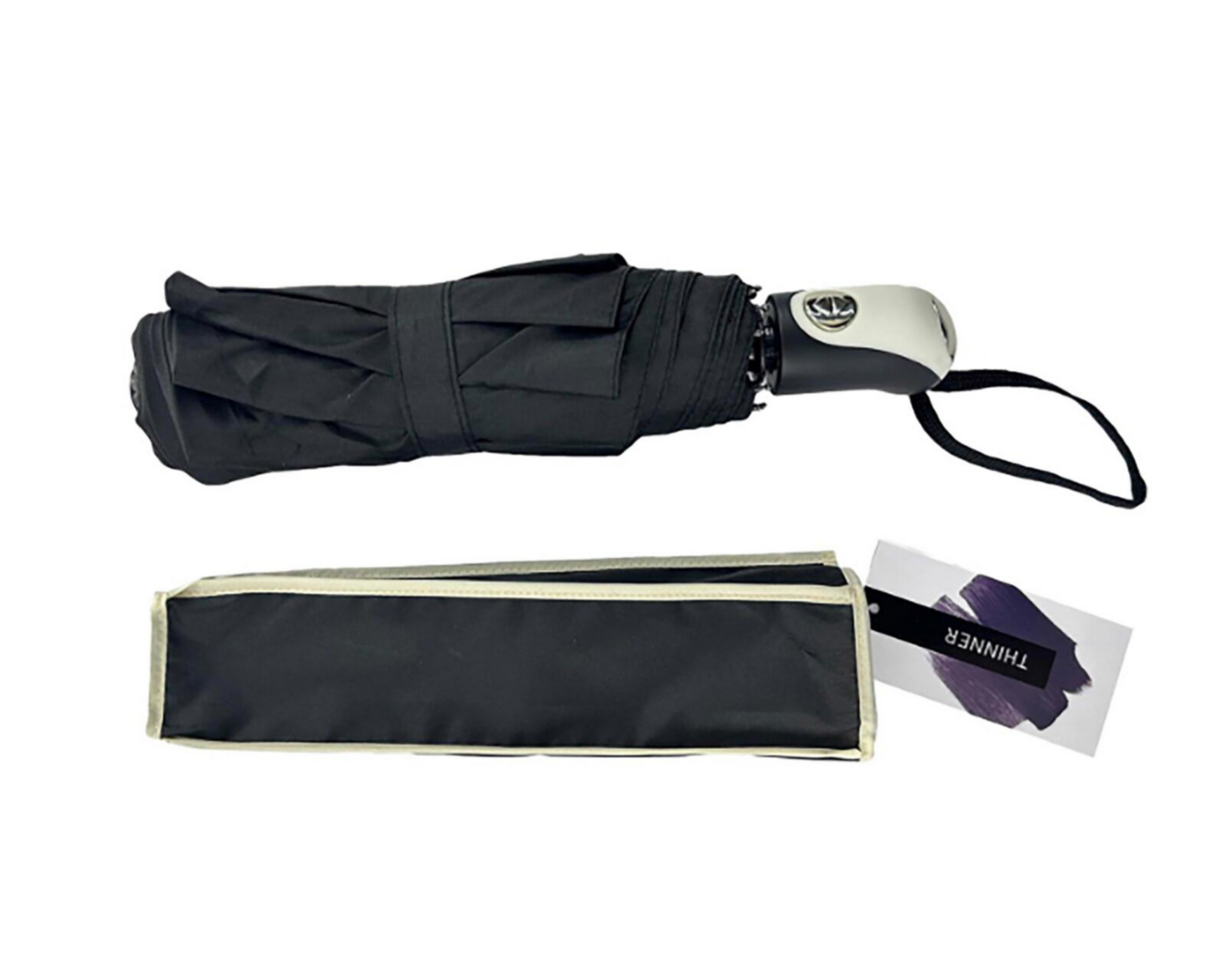 Foto 4 pulgar | Paraguas Thinner Negro Plegable
