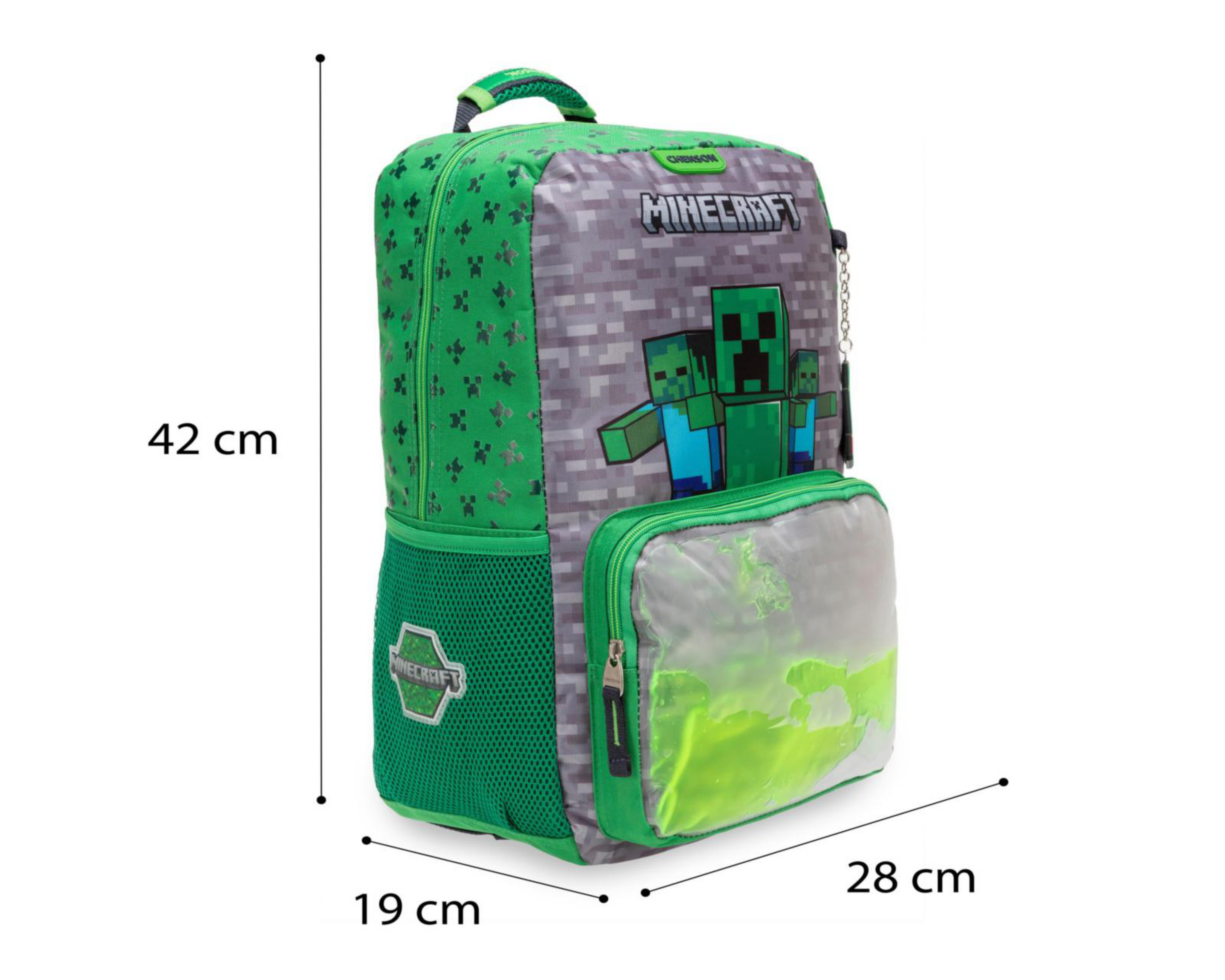 Foto 8 pulgar | Mochila Minecraft Verde