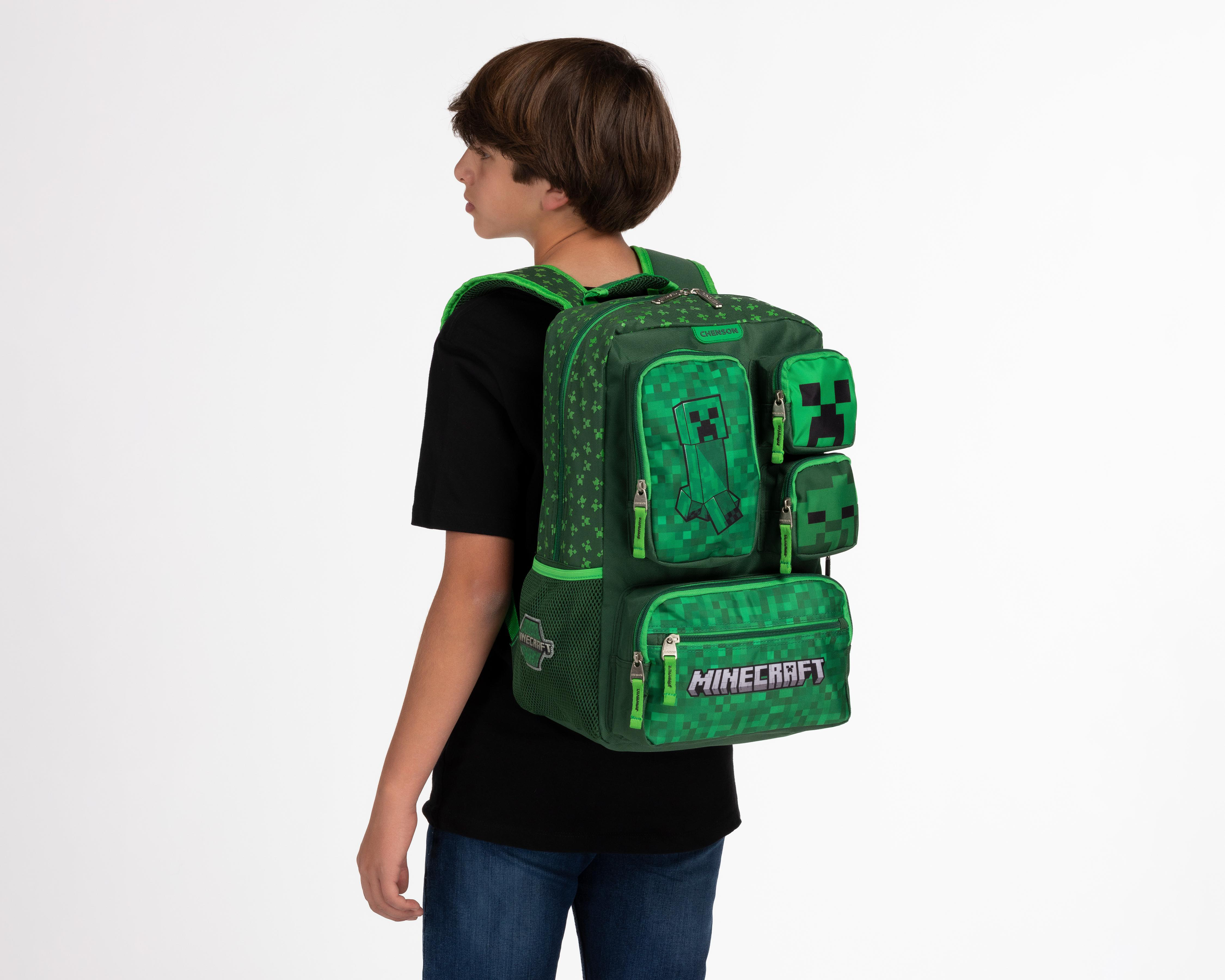 Foto 9 pulgar | Mochila Minecraft Verde