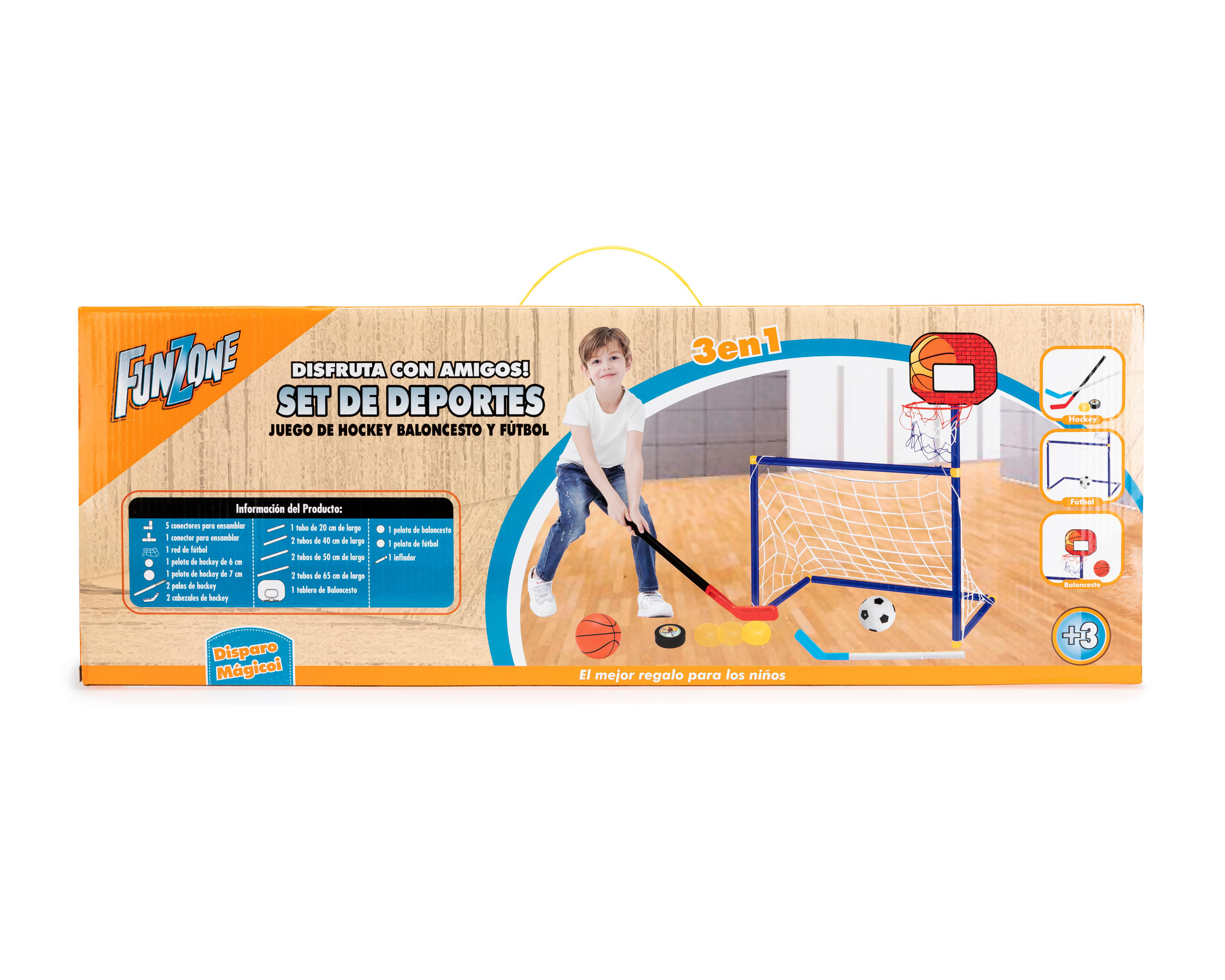 Juego de Hockey Basquetbol y Futbol Funzone 24 Piezas