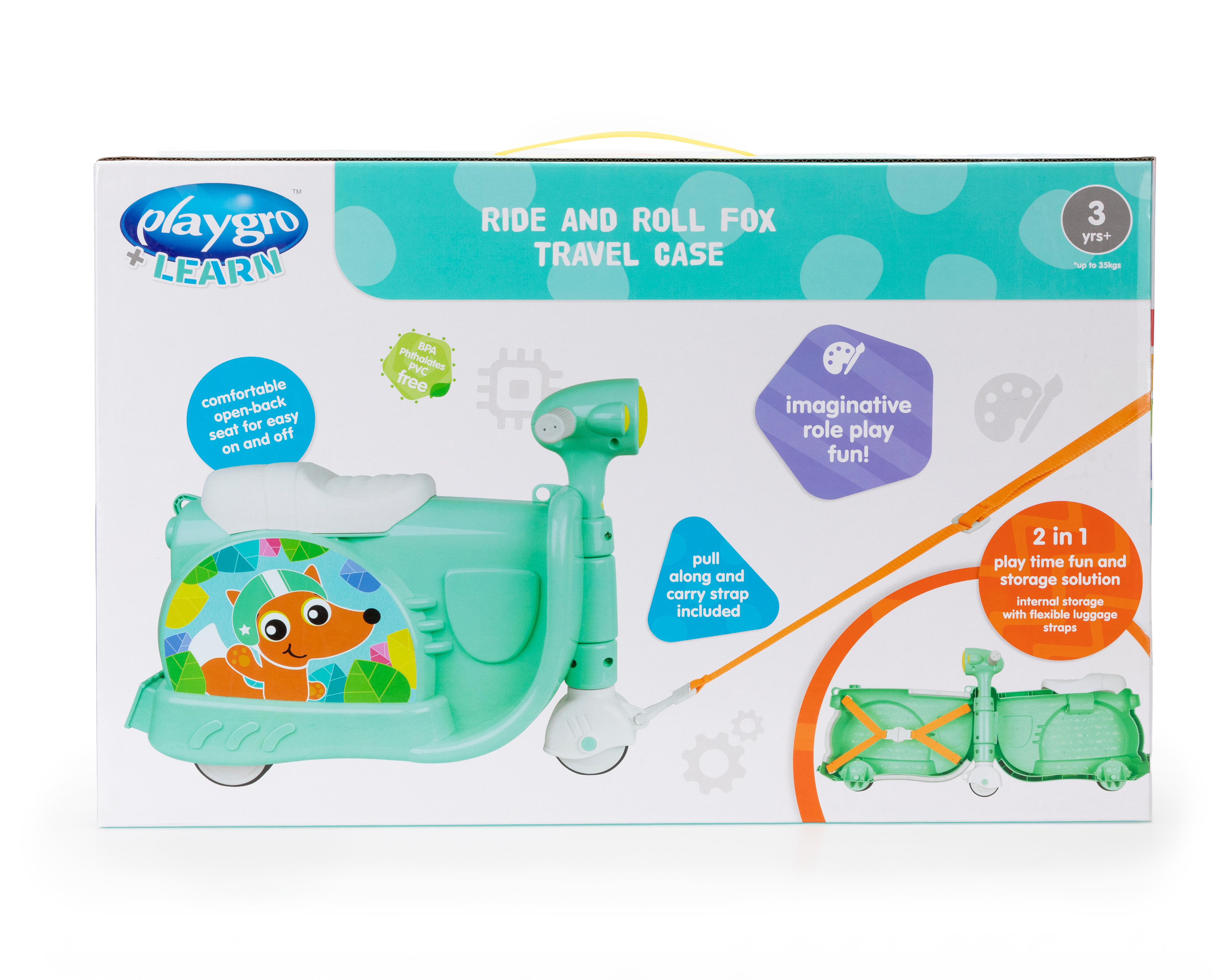 Foto 2 pulgar | Moto Montable Playgro Ride and Roll Fox Travel Case