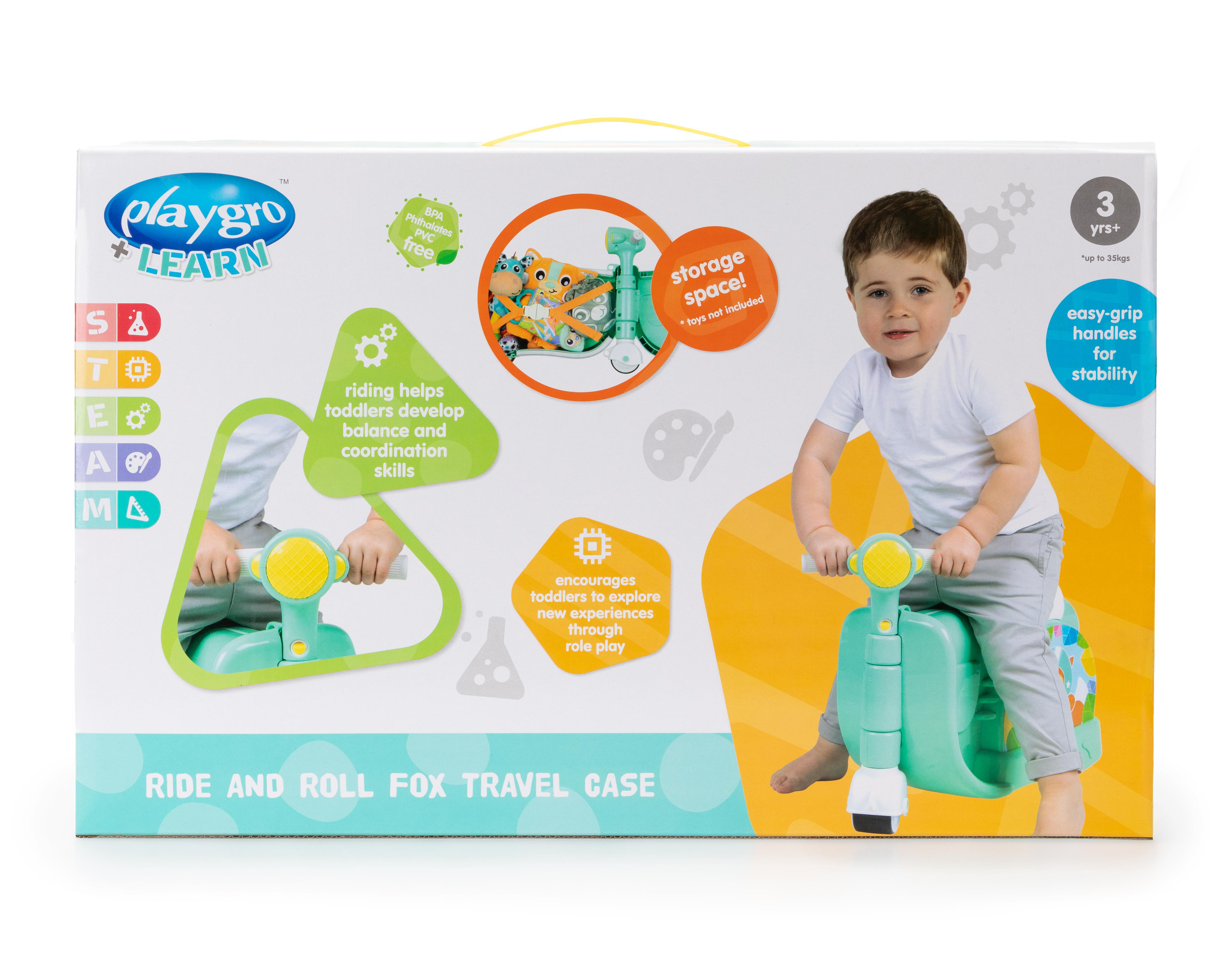 Foto 3 pulgar | Moto Montable Playgro Ride and Roll Fox Travel Case