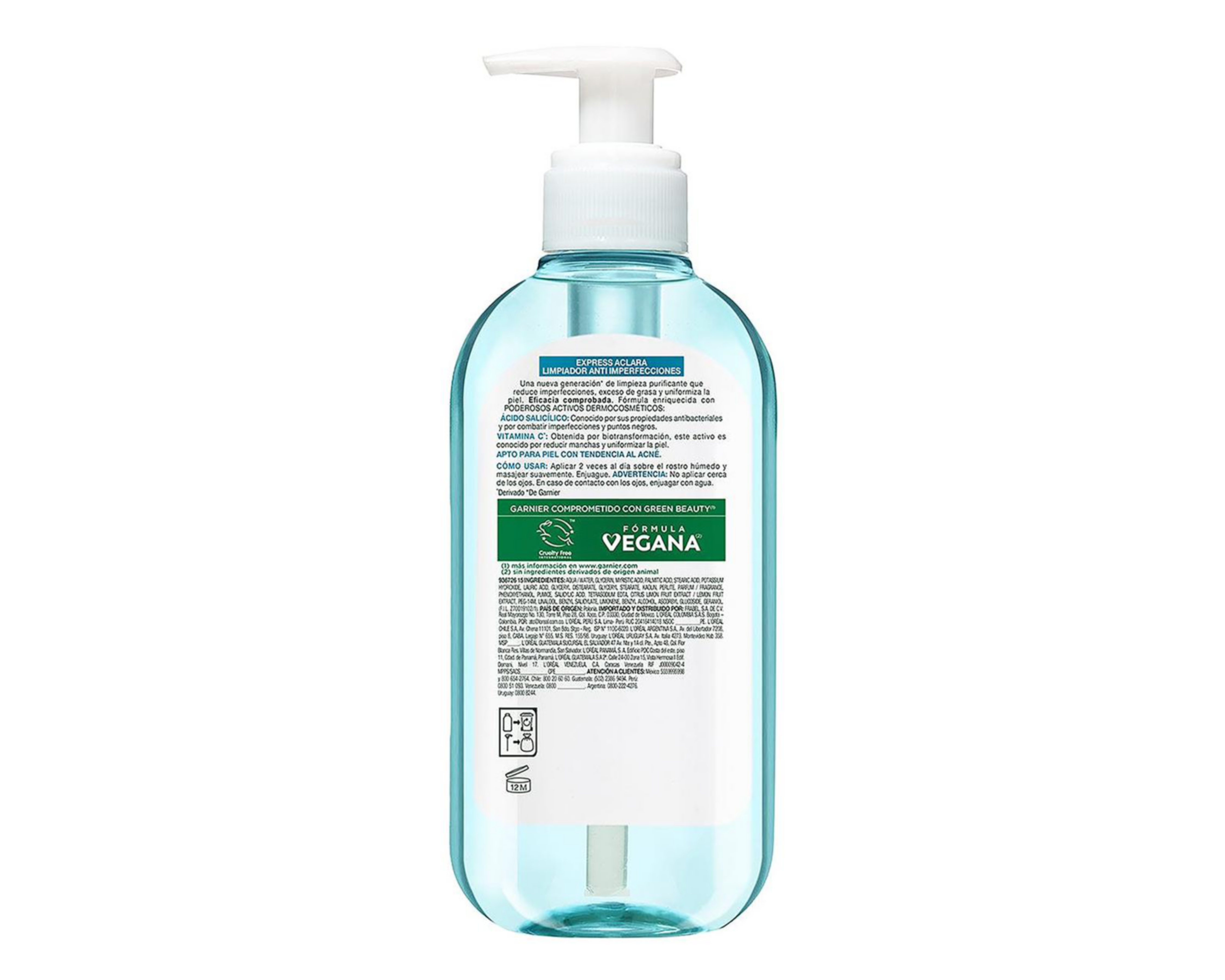Foto 3 pulgar | Limpiador Facial Garnier Skin Active Express Aclara Antimperfecciones 200 ml