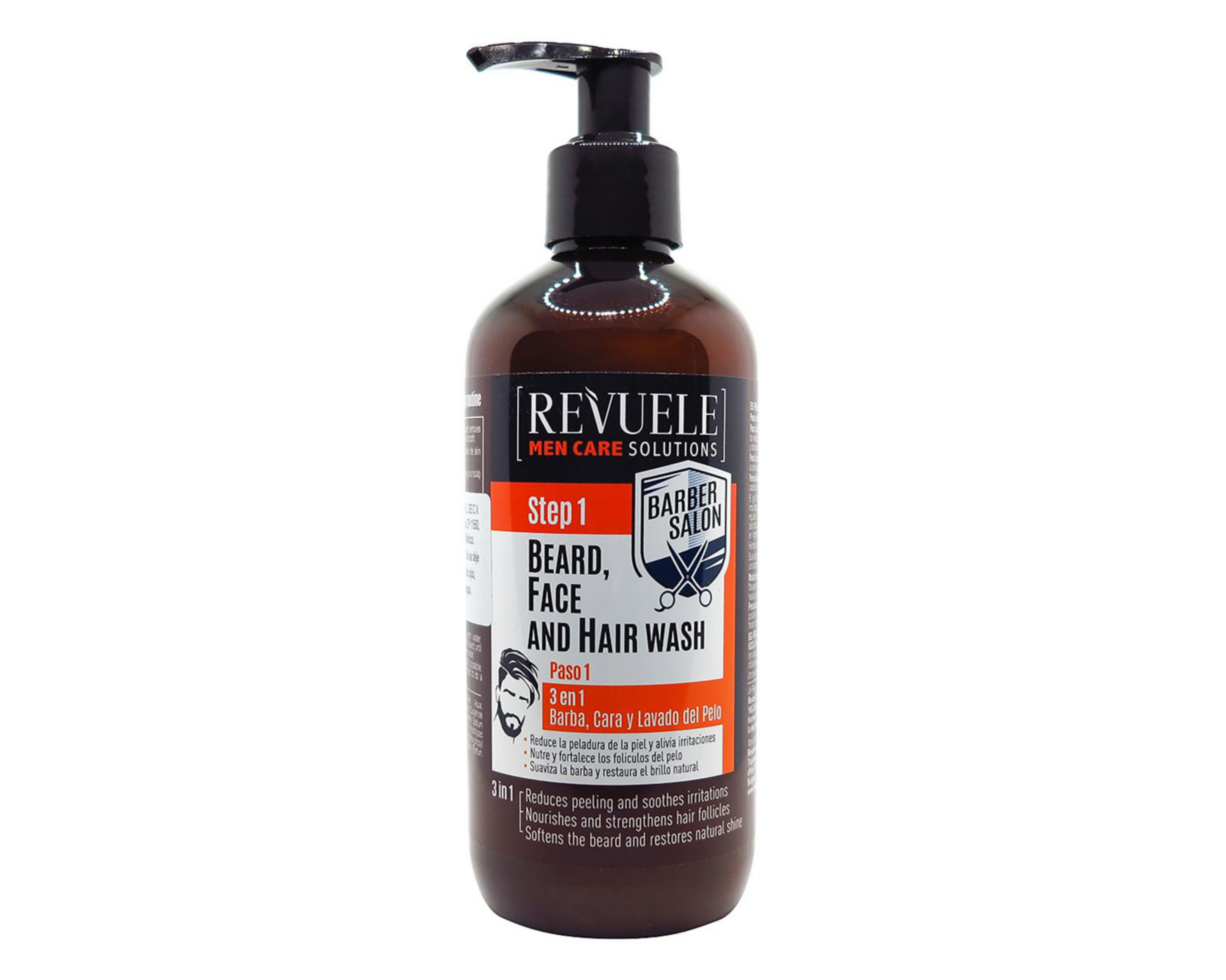 Gel Limpiador Revuele 3 en 1 para Barba, Rostro y Cabello 300 ml