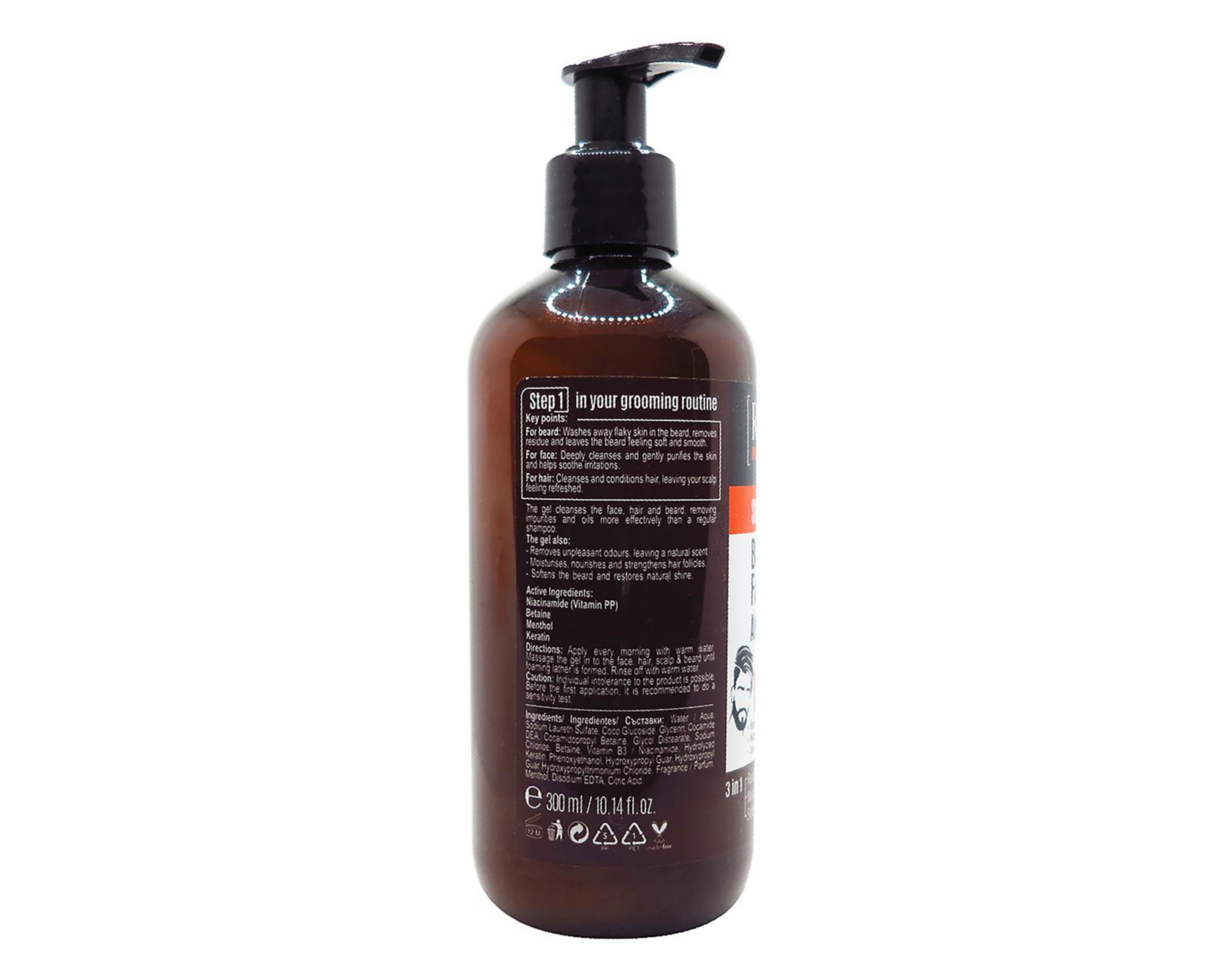 Foto 2 | Gel Limpiador Revuele 3 en 1 para Barba, Rostro y Cabello 300 ml