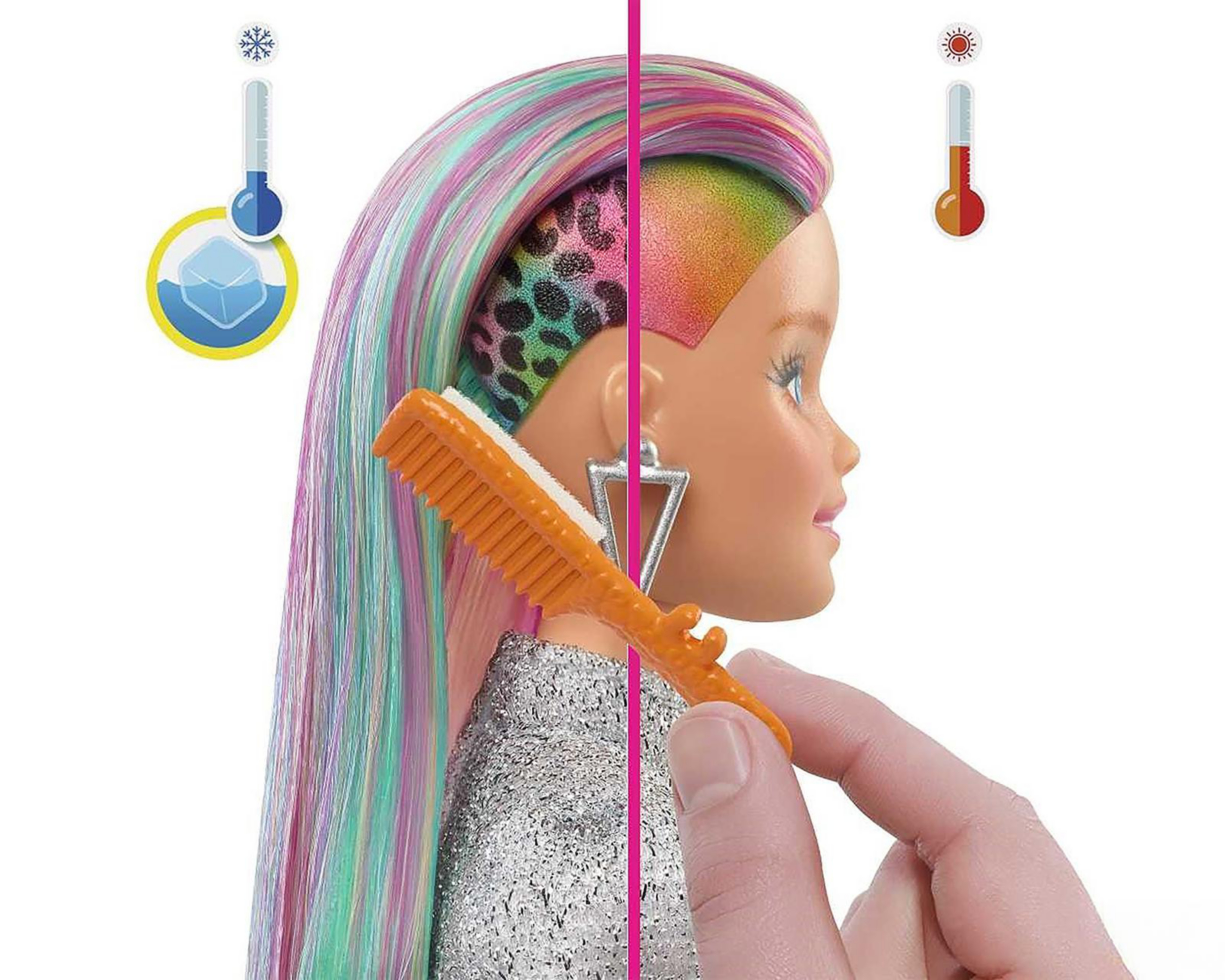 Foto 7 | Muñeca Barbie Leopard Rainbow Hair