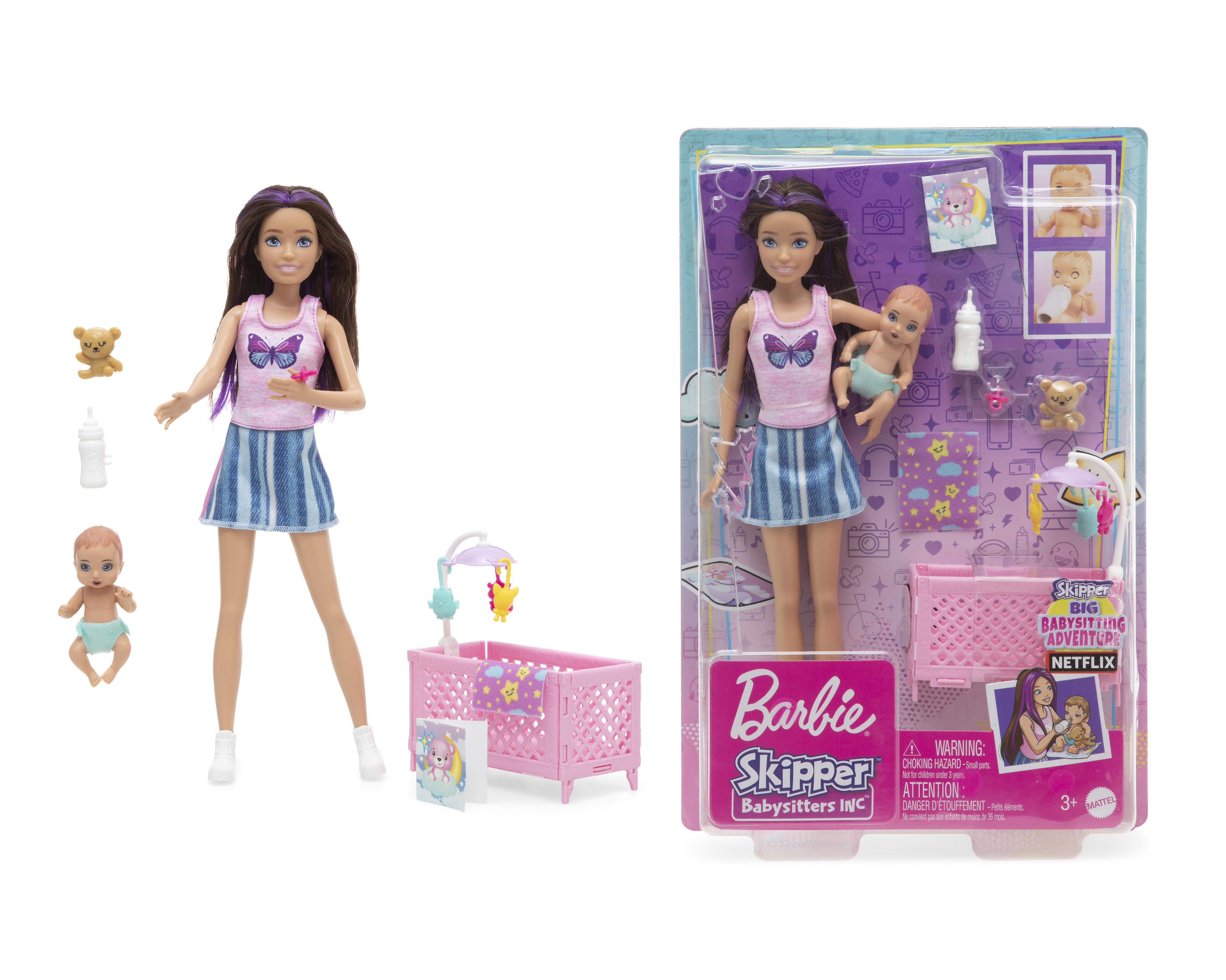 Muñeca Barbie Set de Juego Skipper Hora de Dormir